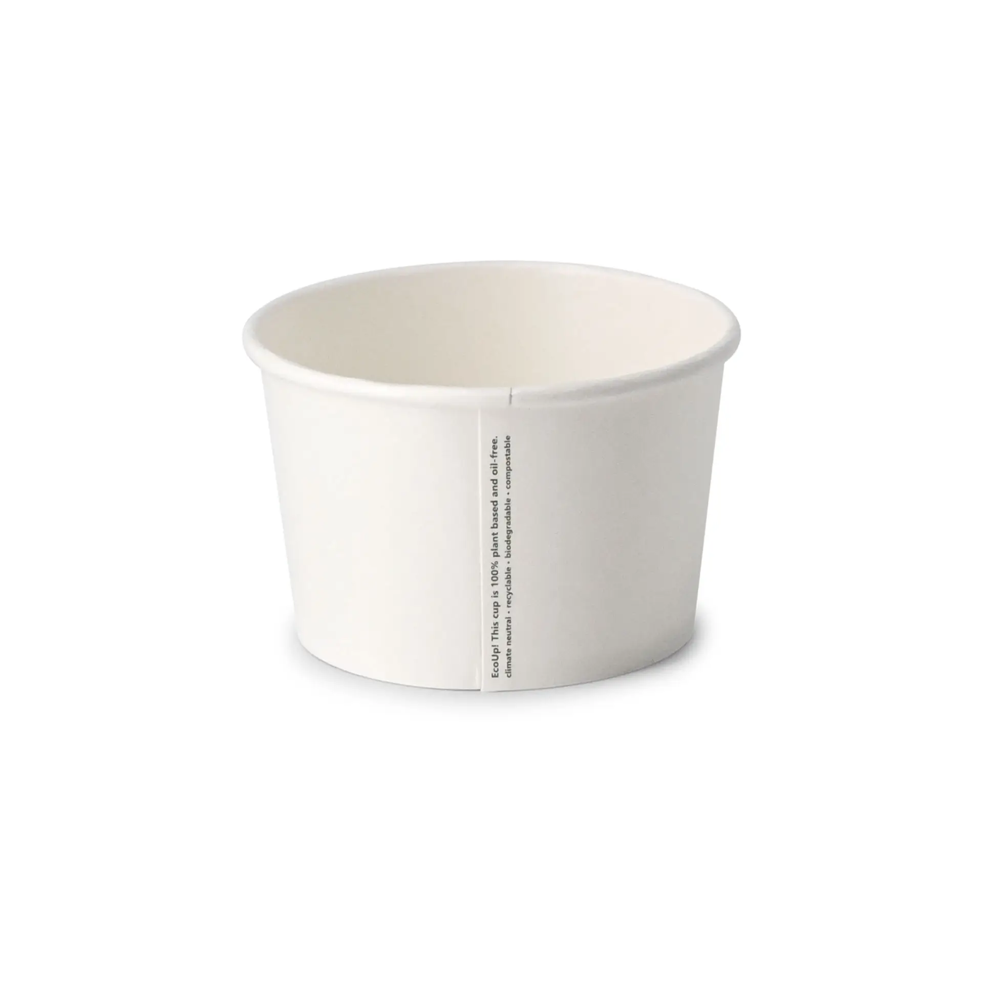 Witte bio universele beker (bio-gecoat), 200 ml / 8 oz, Ø 90 mm