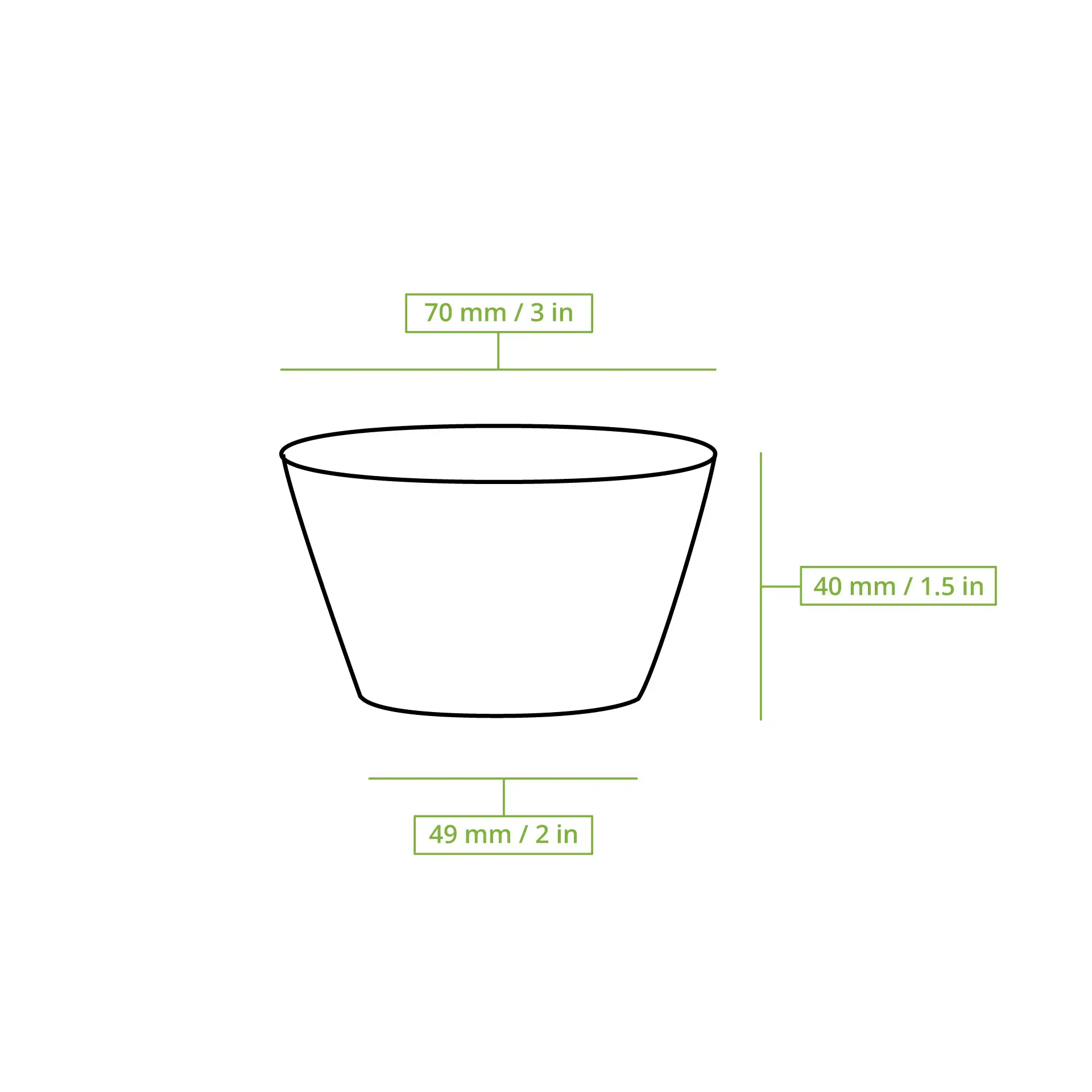 PLA cup 80 ml / 3 oz, Ø 70 mm, transparant