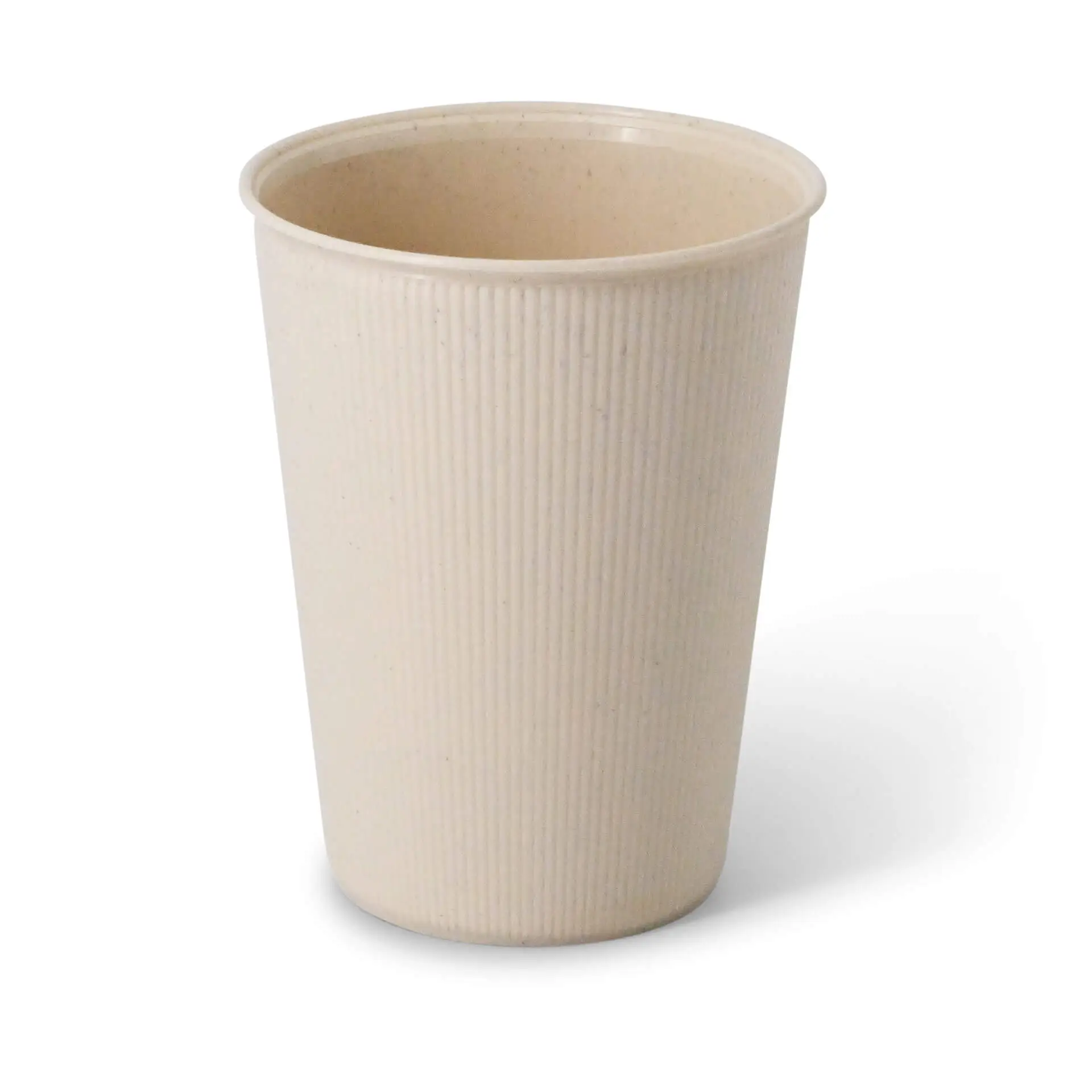 Herbruikbare beker (geribbeld) 400 ml / 16 oz, Ø 90 mm, crèmewit