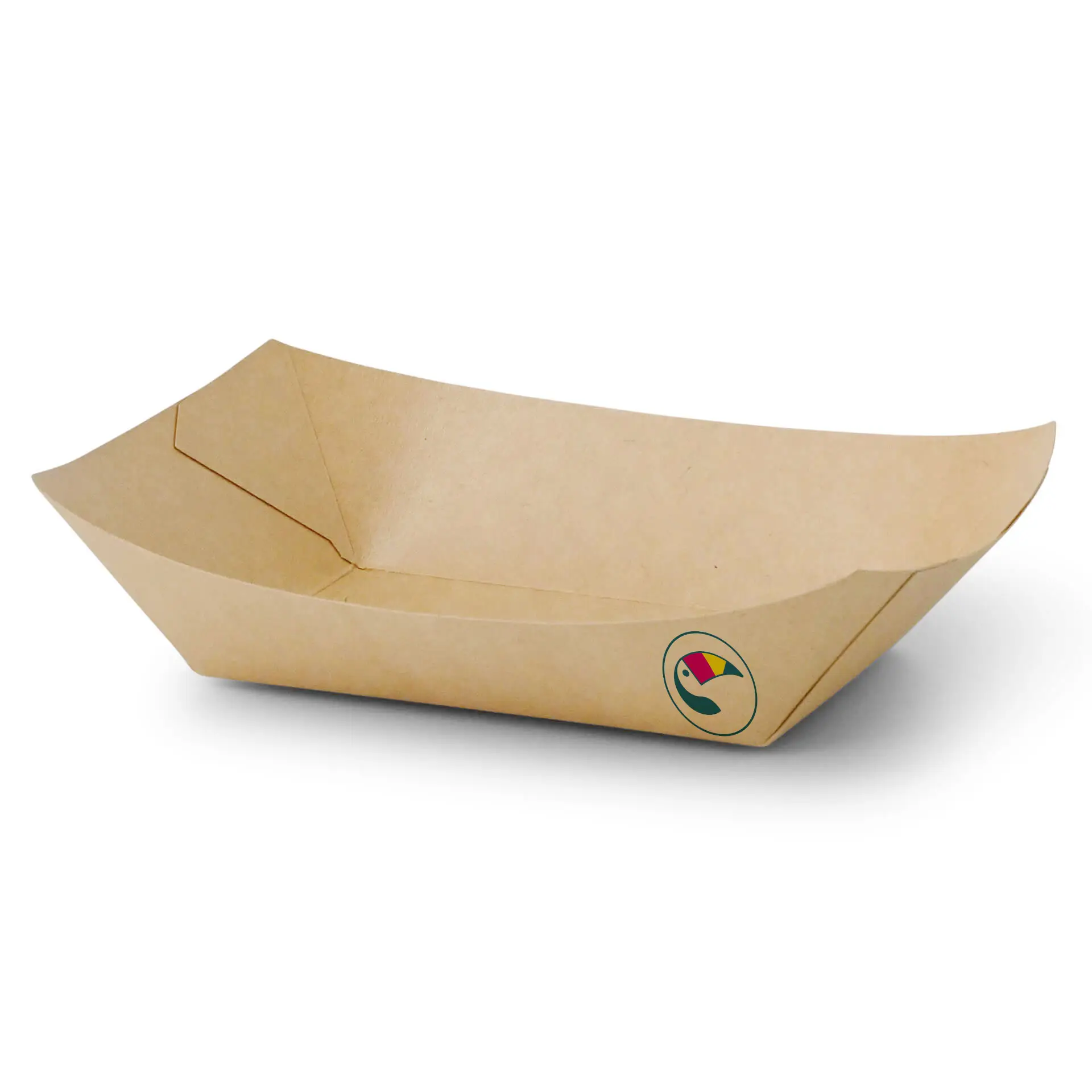 Snackbakjes bedrukken, 500 ml / 20 oz, bruin, PLA-gelamineerd