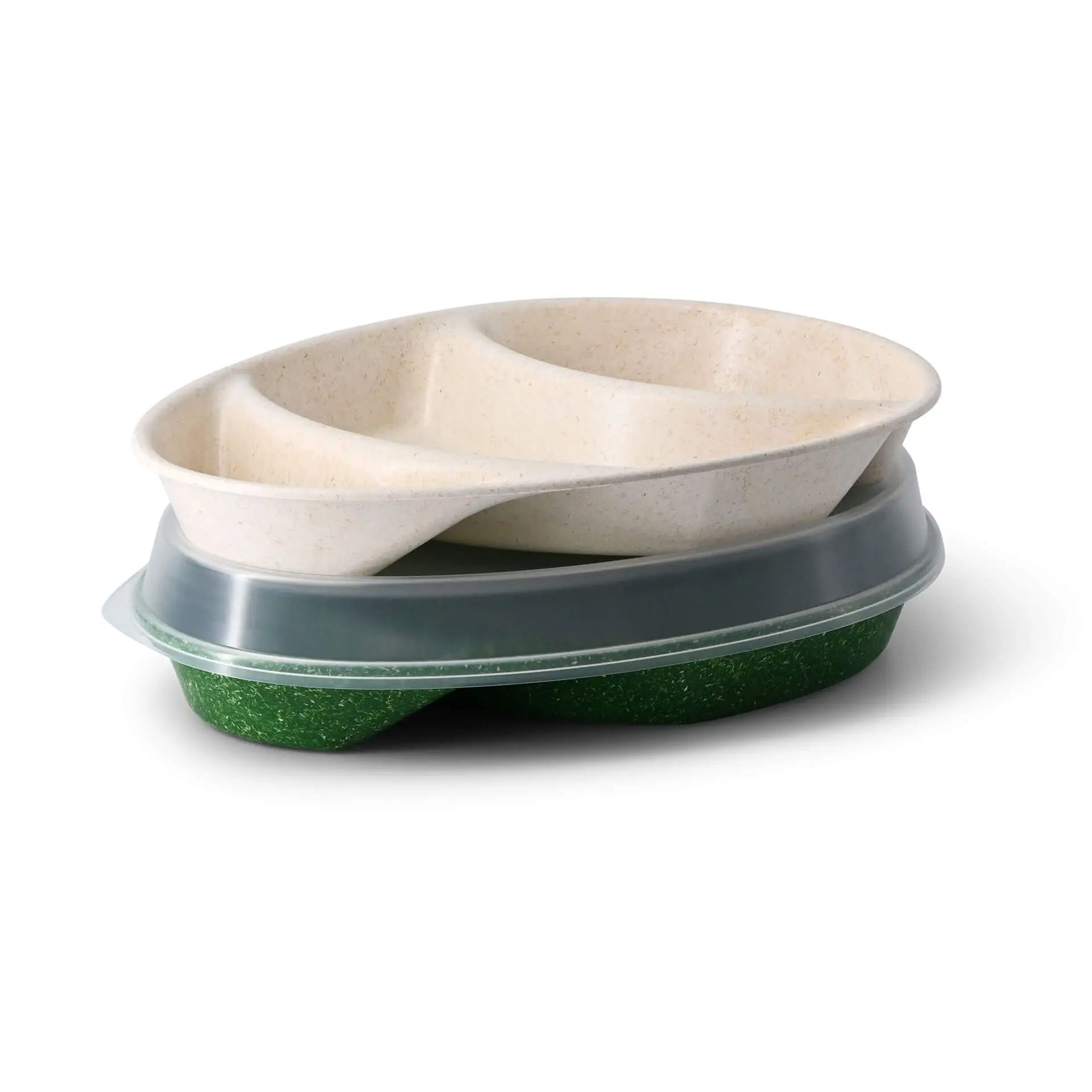 | 2 VOOR 1 | Herbruikbaar menubord merways-Plate 27,5 x 20 x 3,5 cm, 3 compartimenten, cashew / roomwit