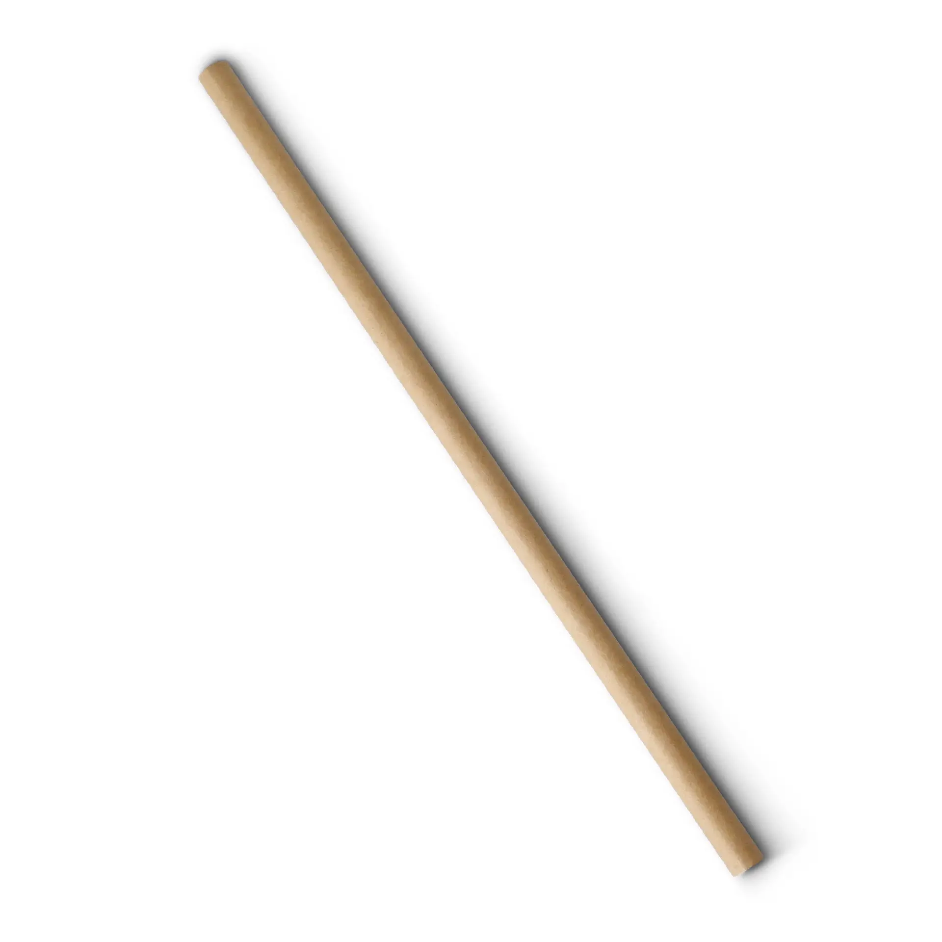 Jumbo papieren rietje 23 cm, Ø 0,8 cm, bruin, verticaal gerold