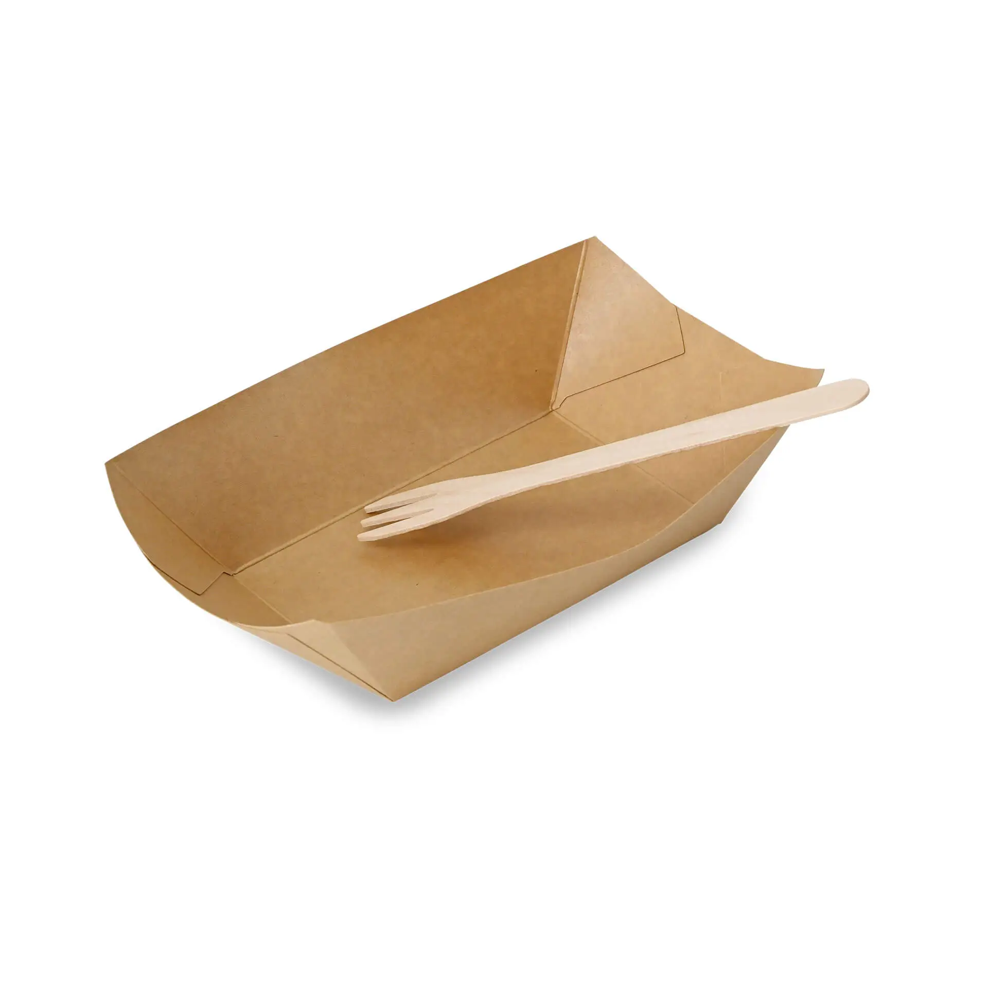 Snackbakje van karton 800 ml, 21,5 x 16 x 5 cm, bruin