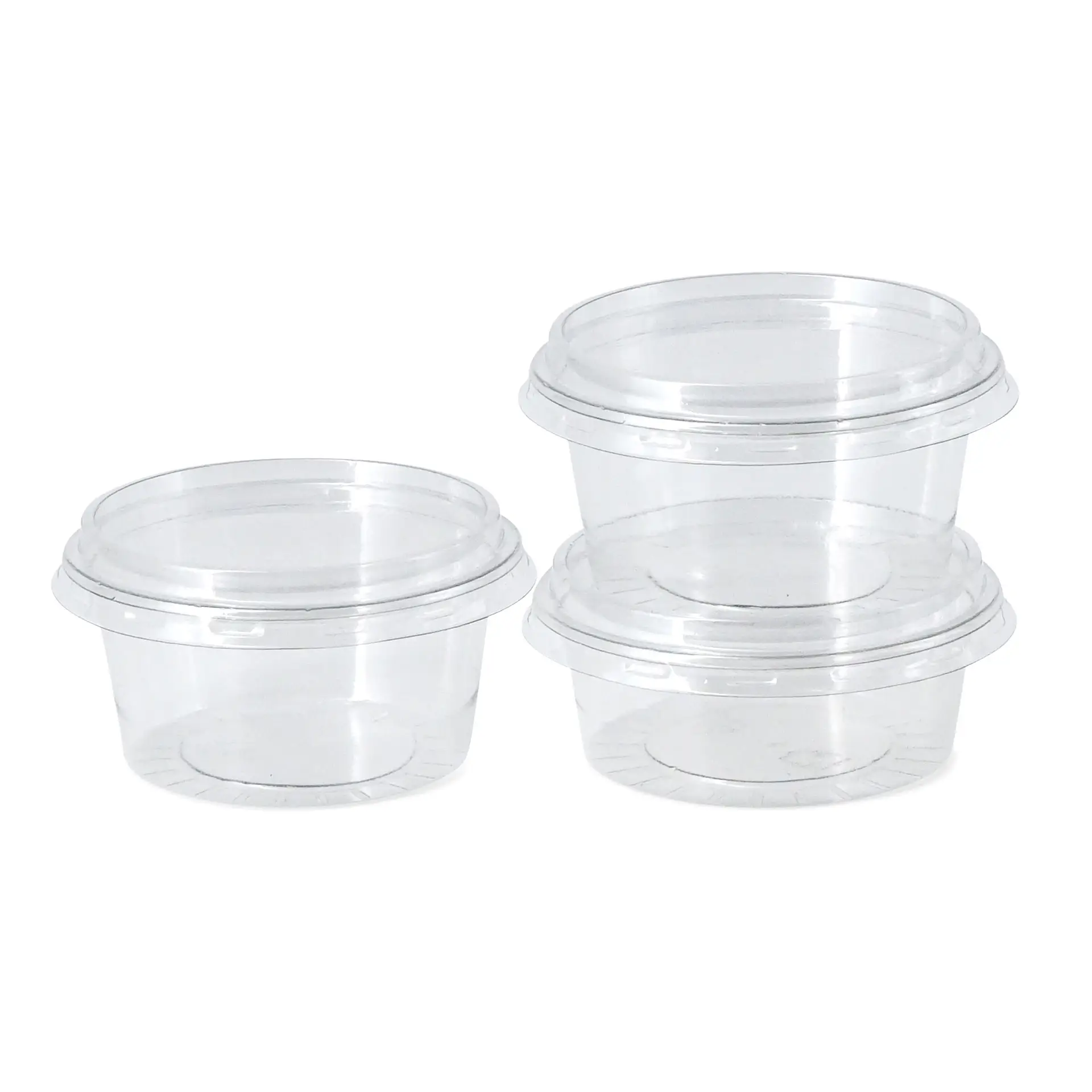 rPET sausbakjes 100 ml / 3,5 oz, Ø 75 mm, transparant