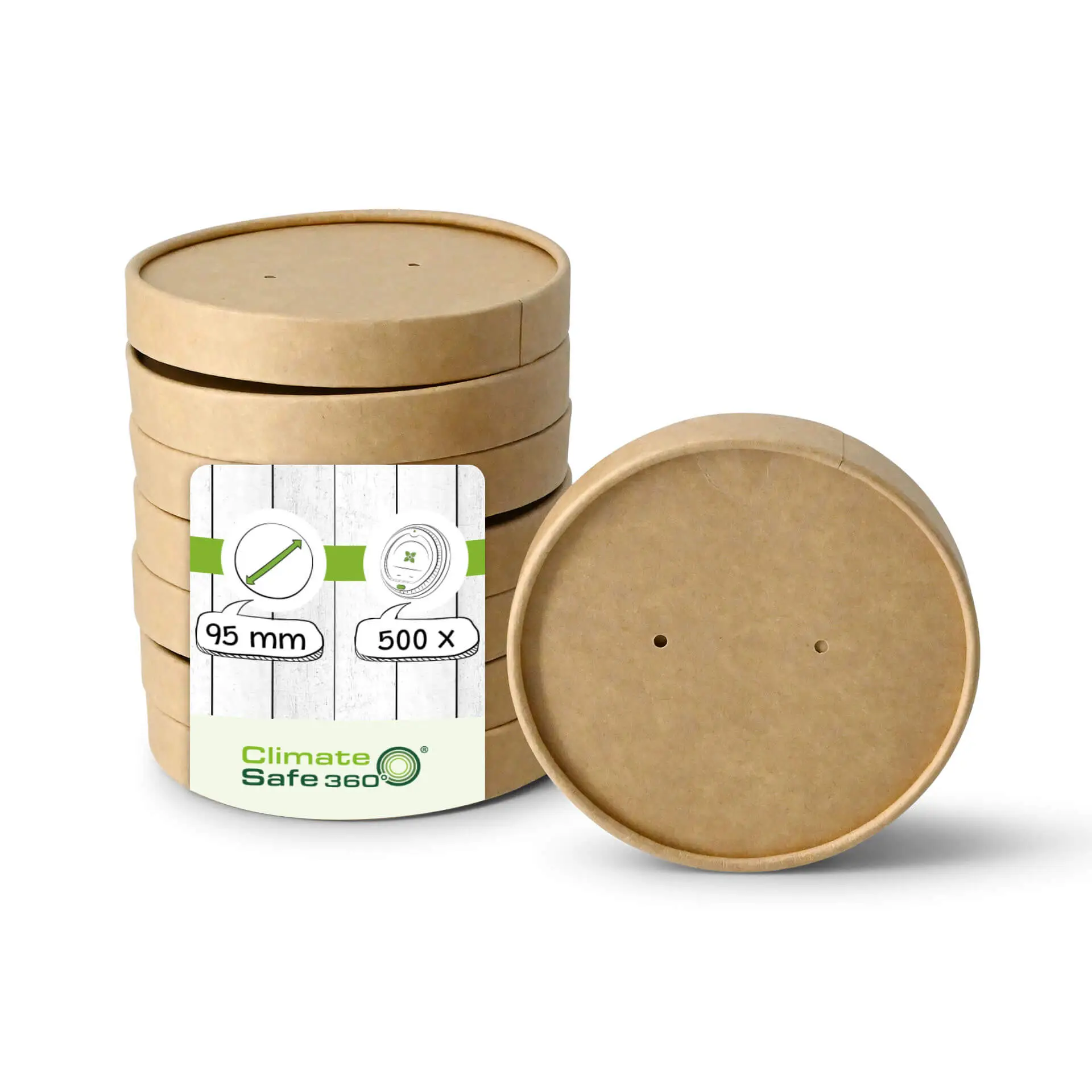 Kartonnen membraandeksel (bio-gecoat) Ø 95 mm, bruin