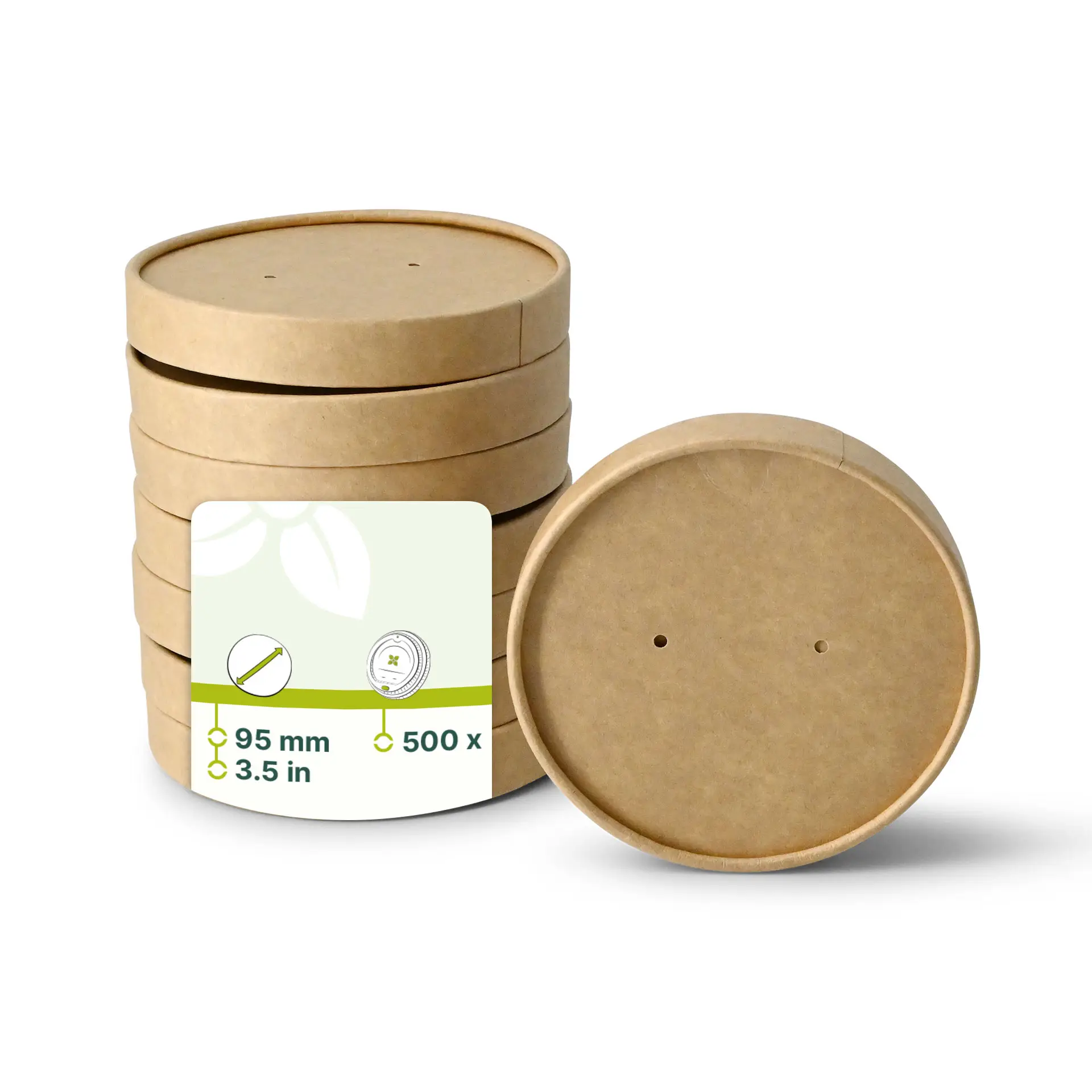 Kartonnen membraandeksel (bio-gecoat) Ø 95 mm, bruin Kartonnen membraandeksel (bio-gecoat) Ø 95 mm, bruin