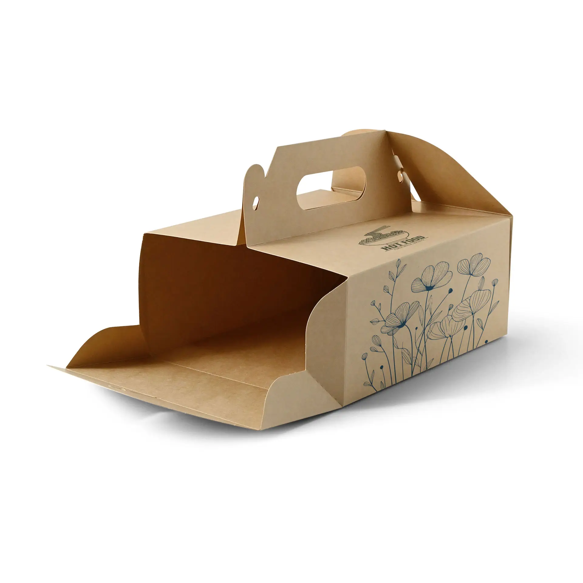 Taartdoos bedrukken, 21 x 16 x 9 cm, bruin