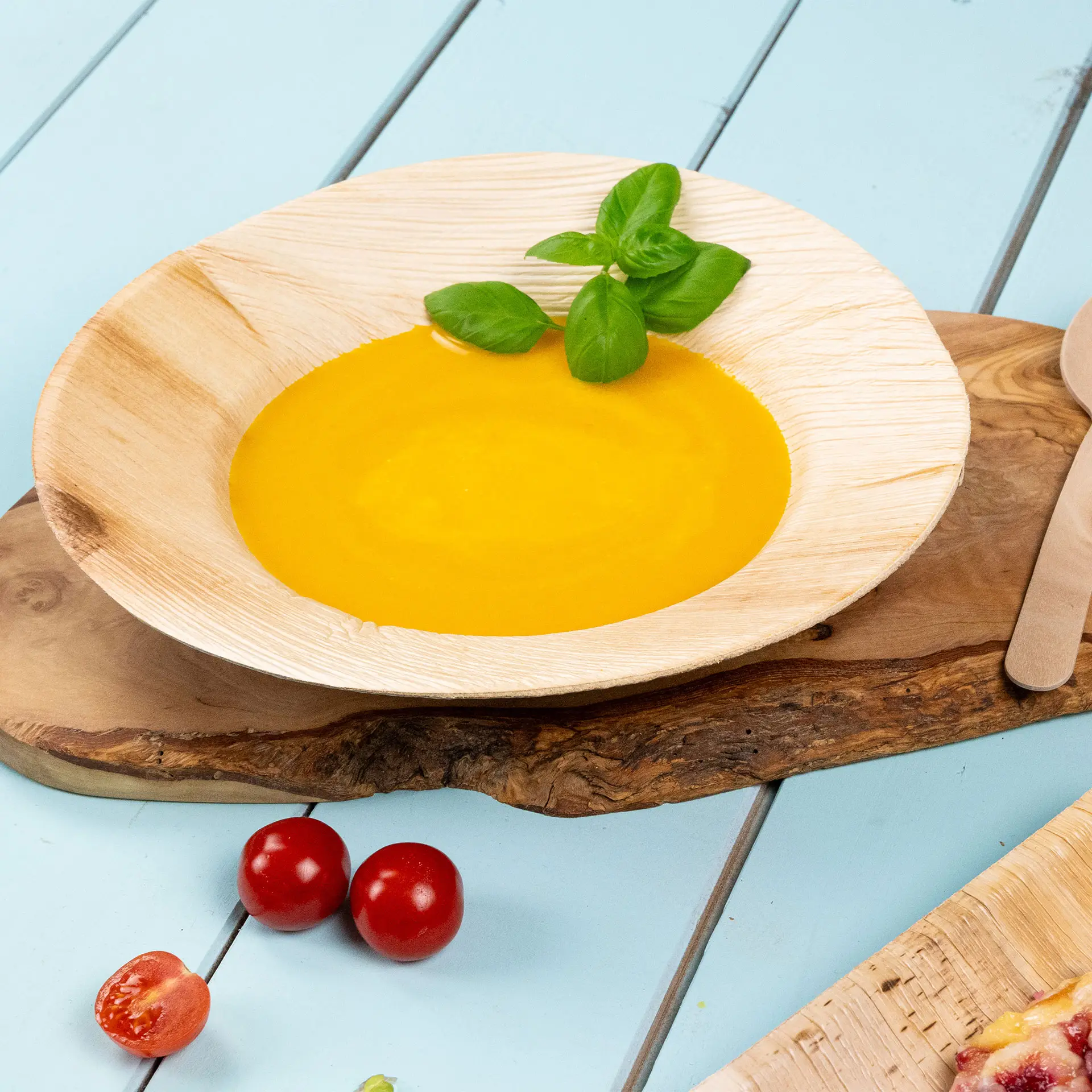 Palmblad bord "Palmware®" Ø 23 cm, diep, rond, met rand