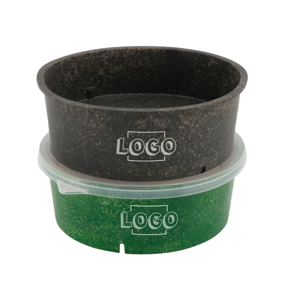 Mehrweg-Schalen "Häppy Bowl®" 1.000 ml, Ø 185 mm, Pfeffer / grau, Individualdruck