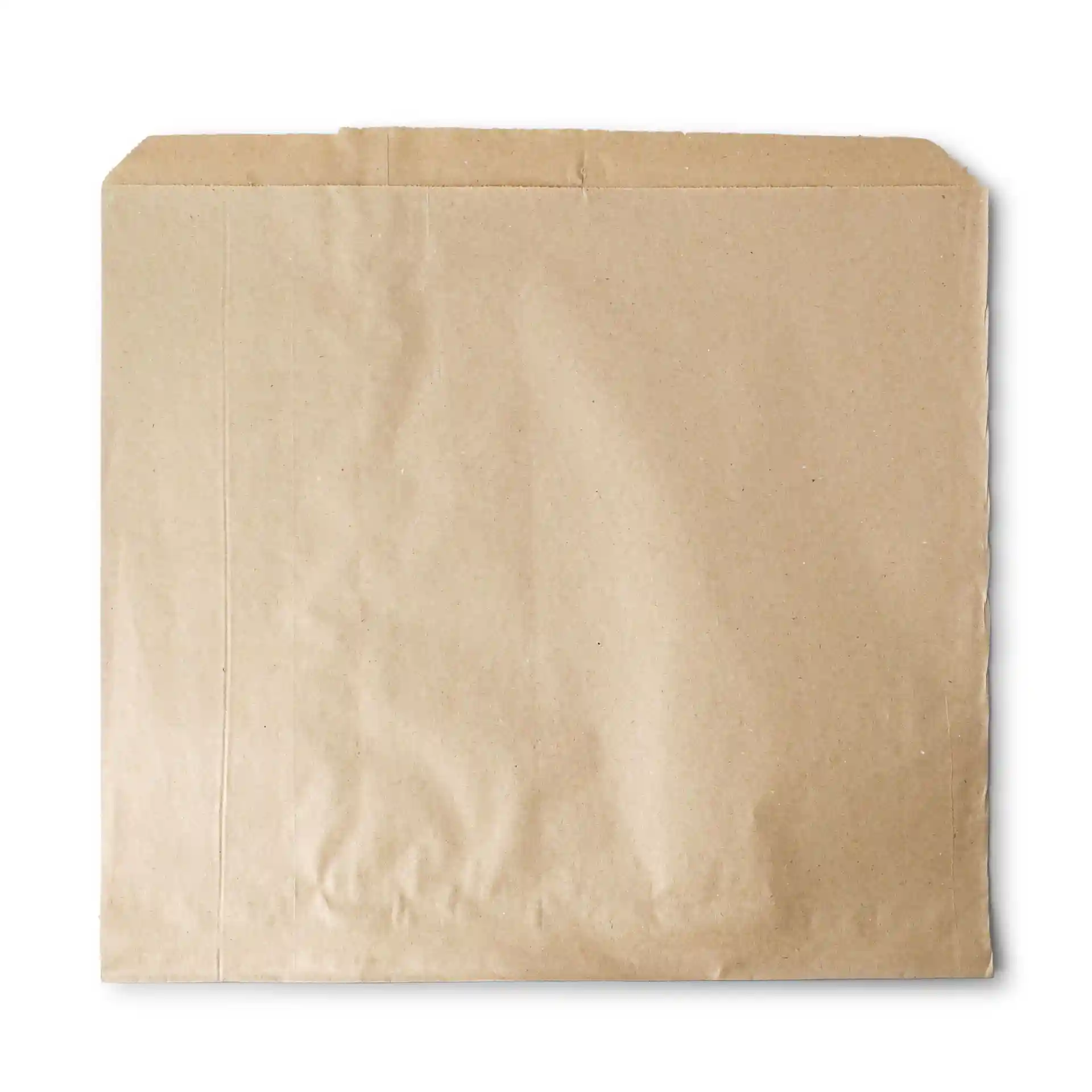 Bruine kraftpapier platte tas van 30 x 29 cm, zonder coating of kijkvenster.