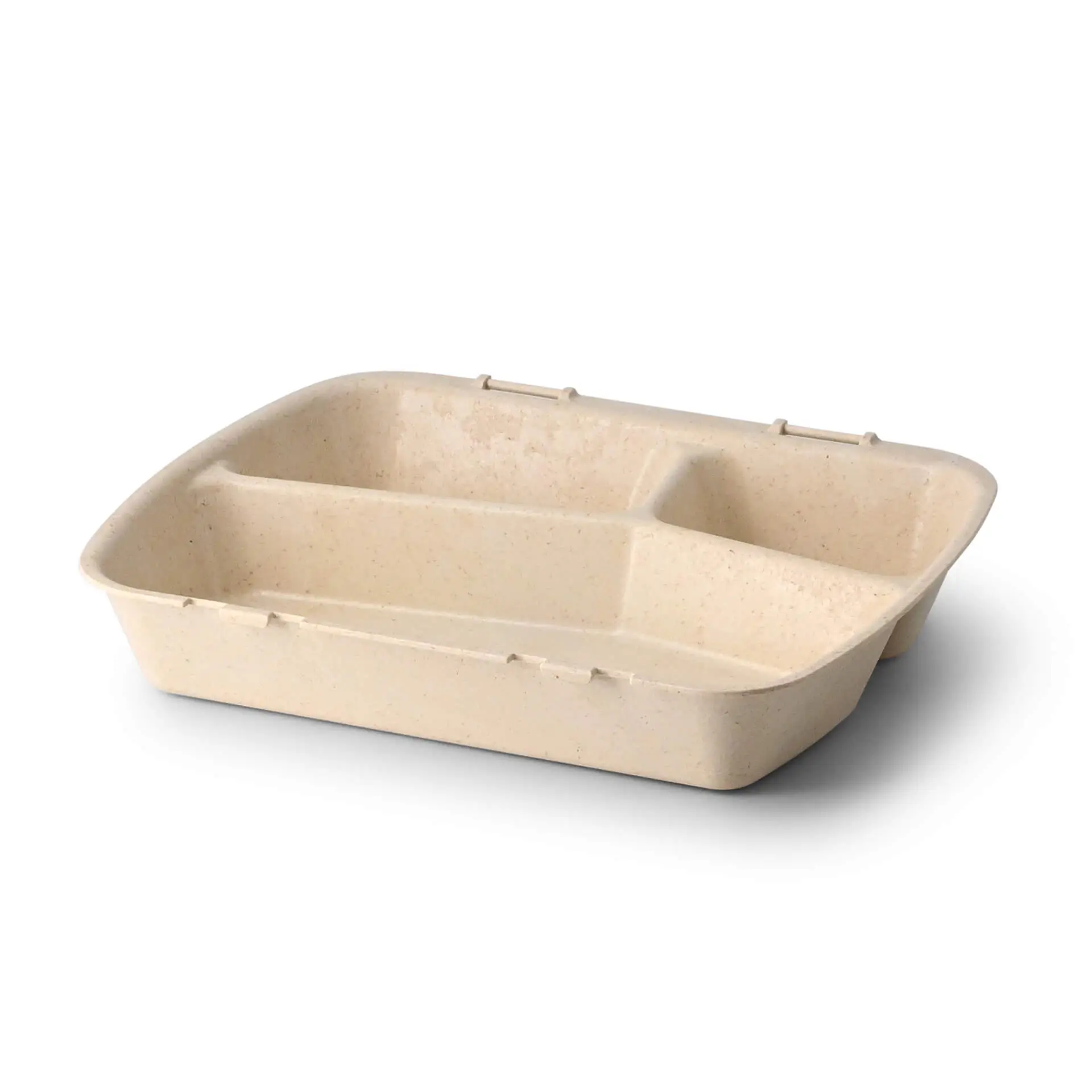 Herbruikbare menubakjes "merways Box", cashew/crème-wit 24,5 x 20 x 4,5 cm, 3 vakken, HP4/3 dfc00845-mehrweg-menue-behaelter-merways-box-245-x-20-x-45-cm-3-kammern-hp43-cashew-creme-weiss-1