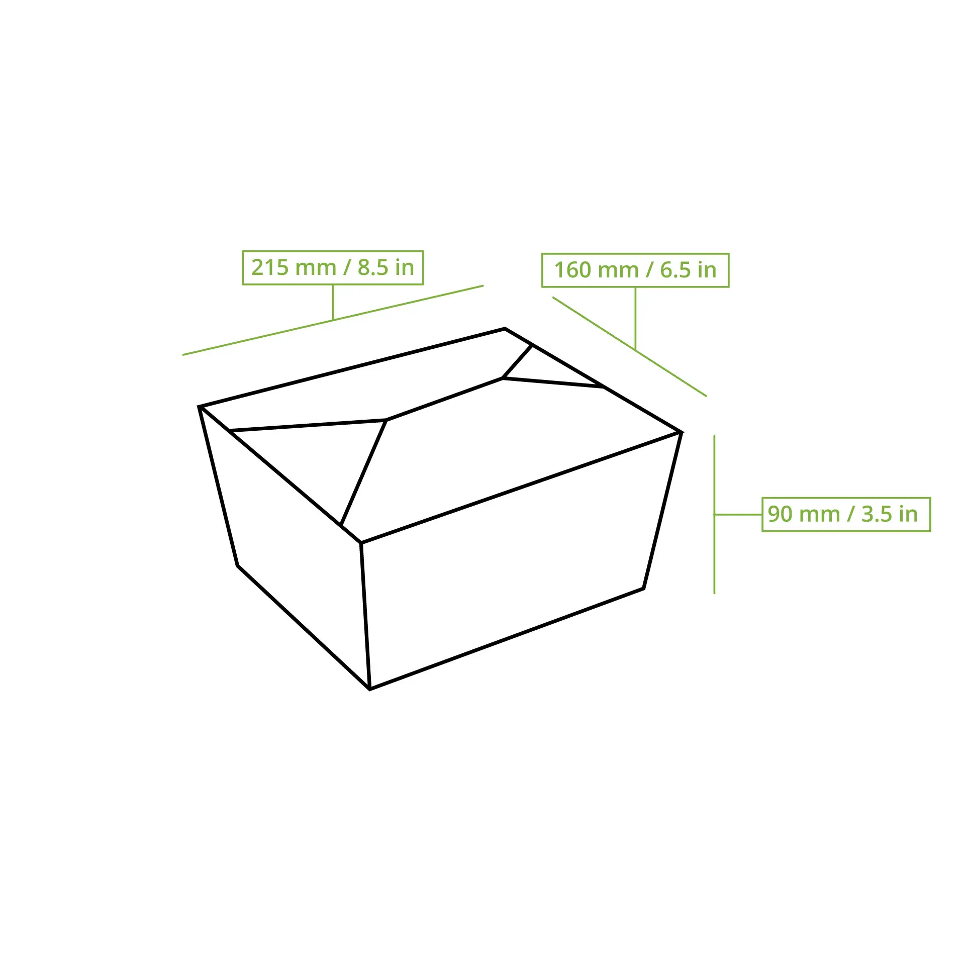 Take-away dozen (gecoat) 2500 ml, bruin