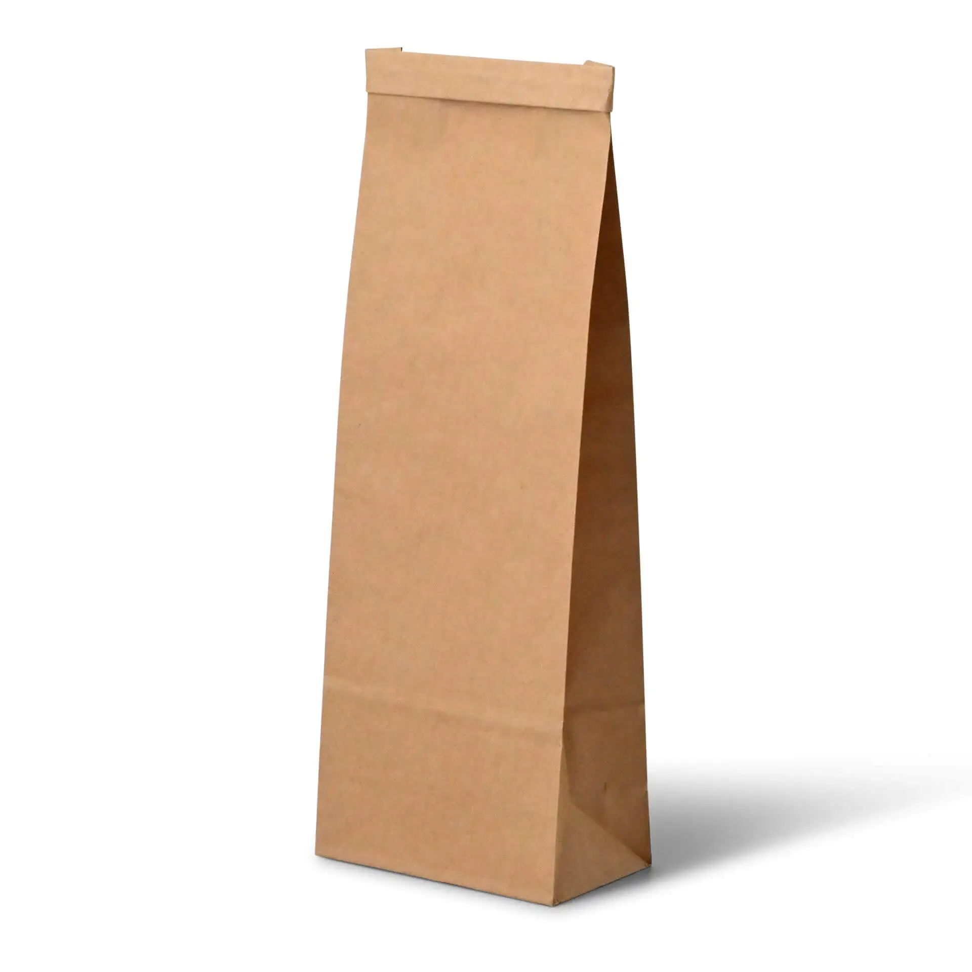 Blokbodemzakken M, 10 x 6 x 27,5 cm, bruin, clipband