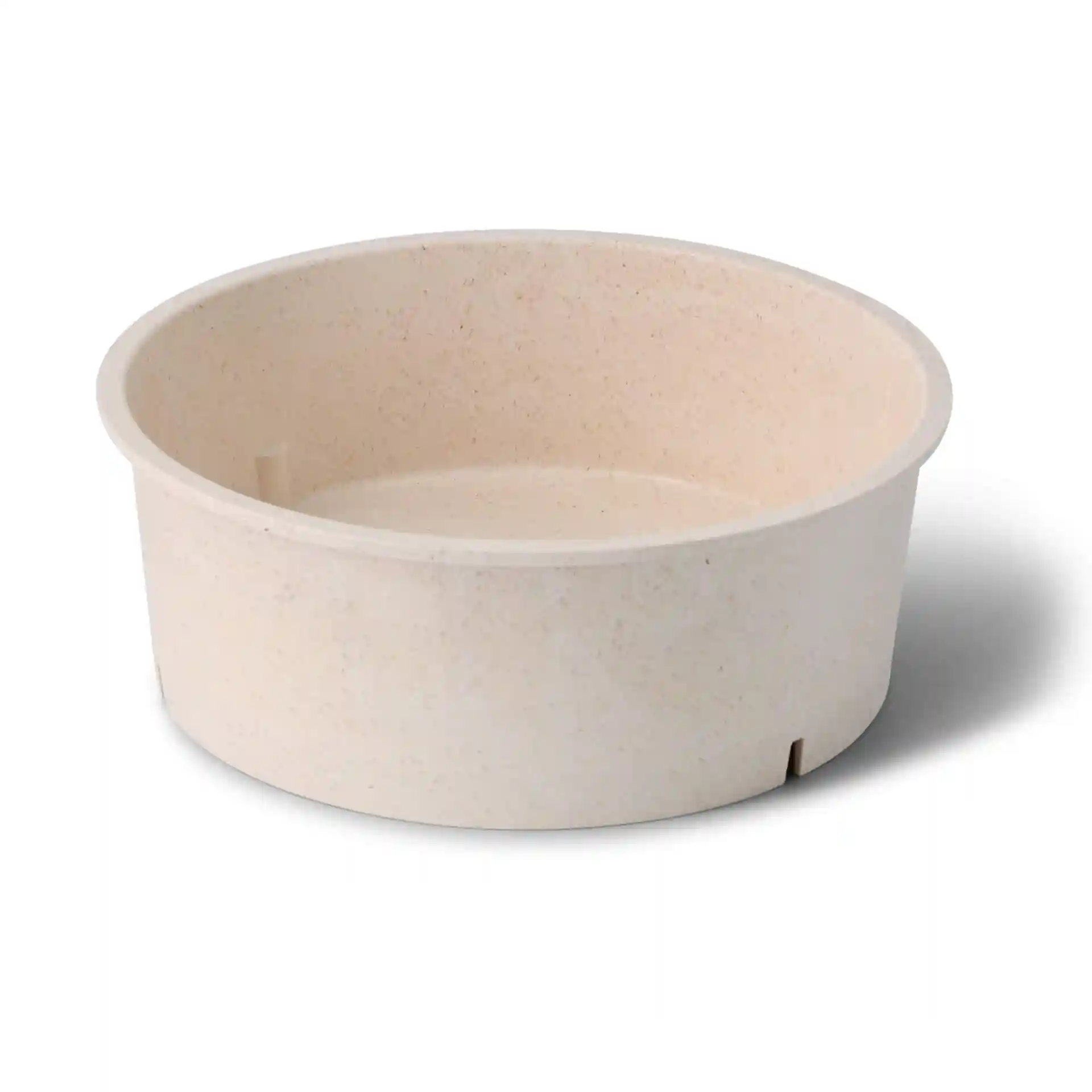Ronde herbruikbare kom in crème wit, 1000 ml capaciteit, diameter 184 mm en hoogte 68 mm.