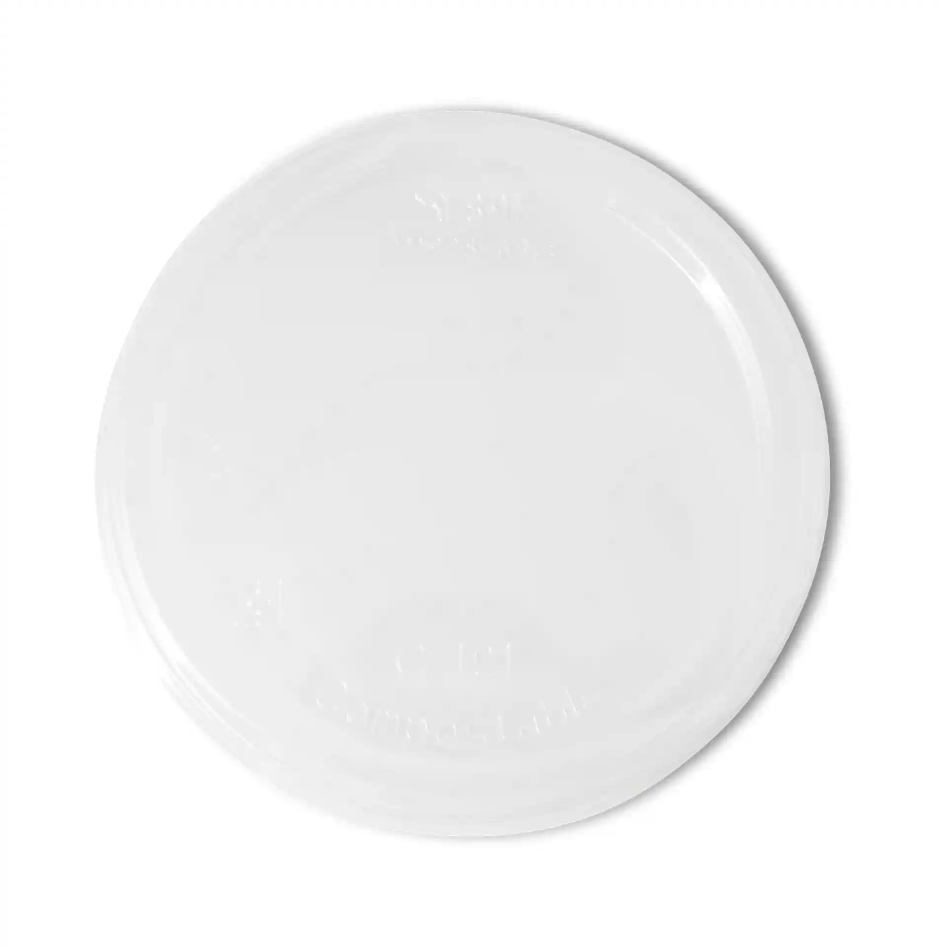Transparant rond deksel voor bekers, met een diameter van 121 mm en een hoogte van 16 mm.