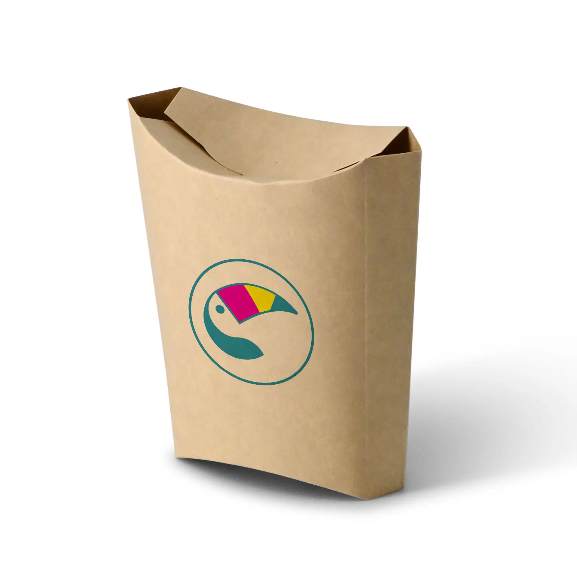 Frietverpakking bedrukken, 3 x 17,6 x 9 cm, watergedragen coating, hersluitbaar