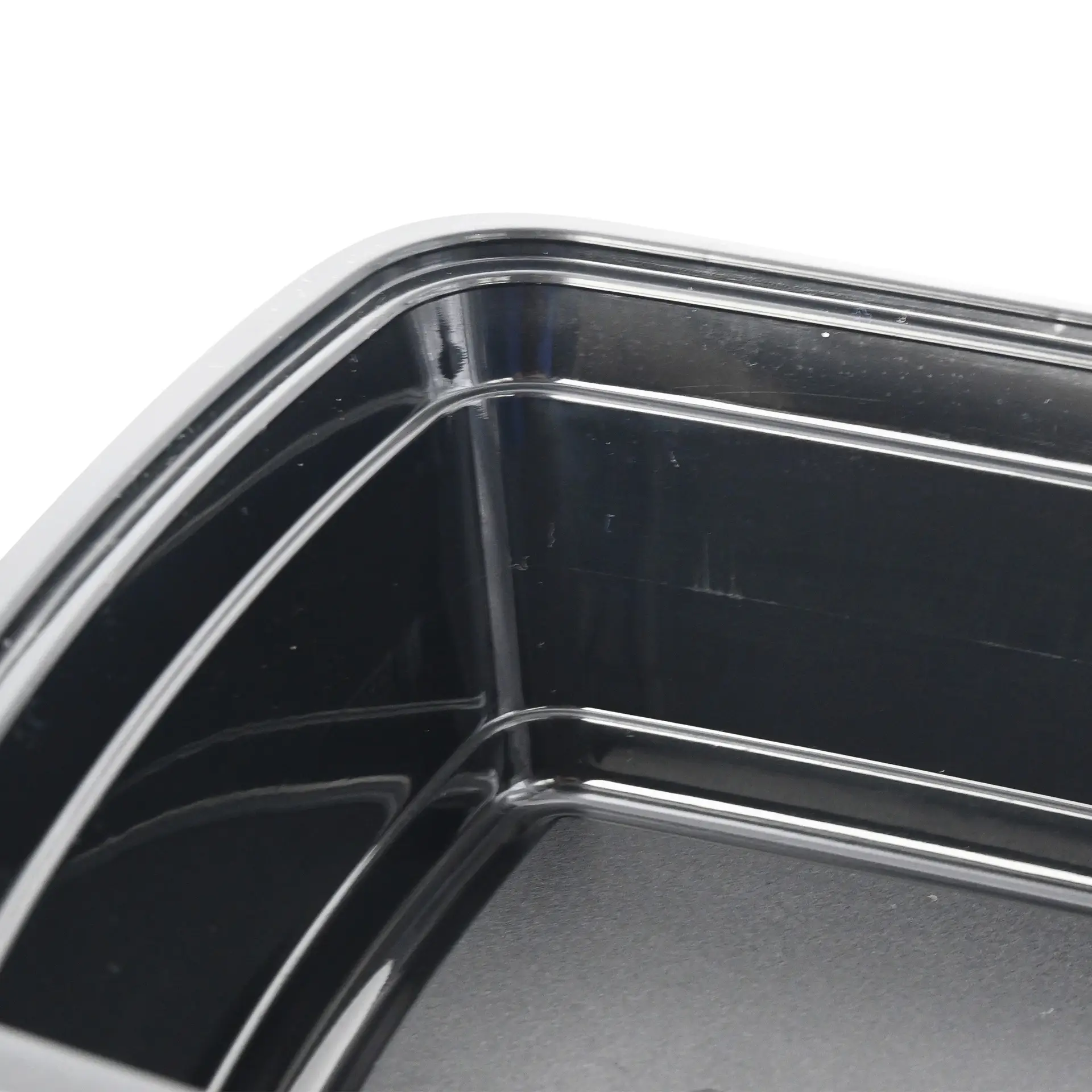 Herbruikbare container van PP 1000 ml, rechthoekig, zwart