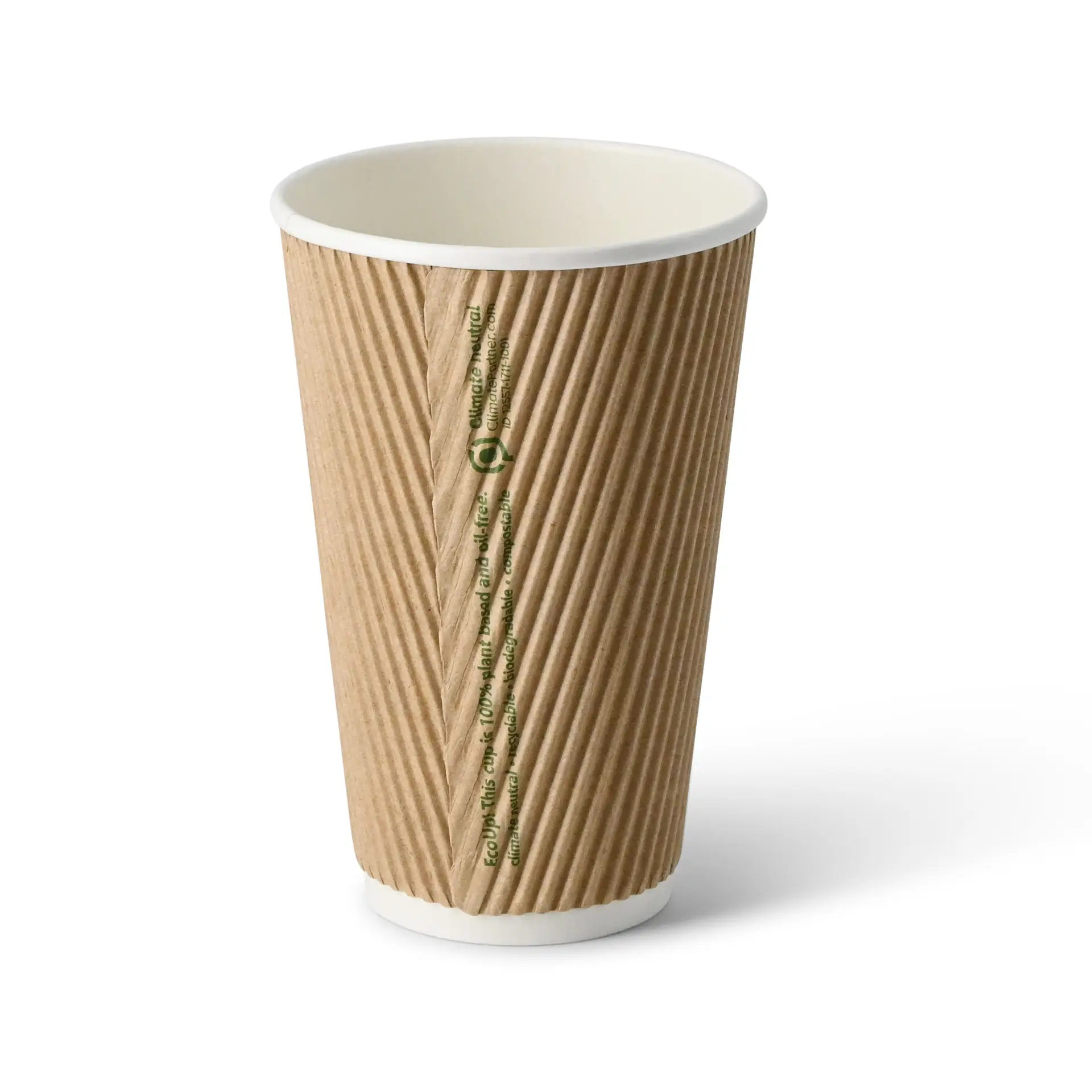 Ribbelbeker / Koffiebeker to go 400 ml/ 16 oz, Ø 90 mm, kraft dhd049621-riffelbecher-coffee-to-go-becher-400-ml-16-oz-90-mm-braun-innen-weiss-2