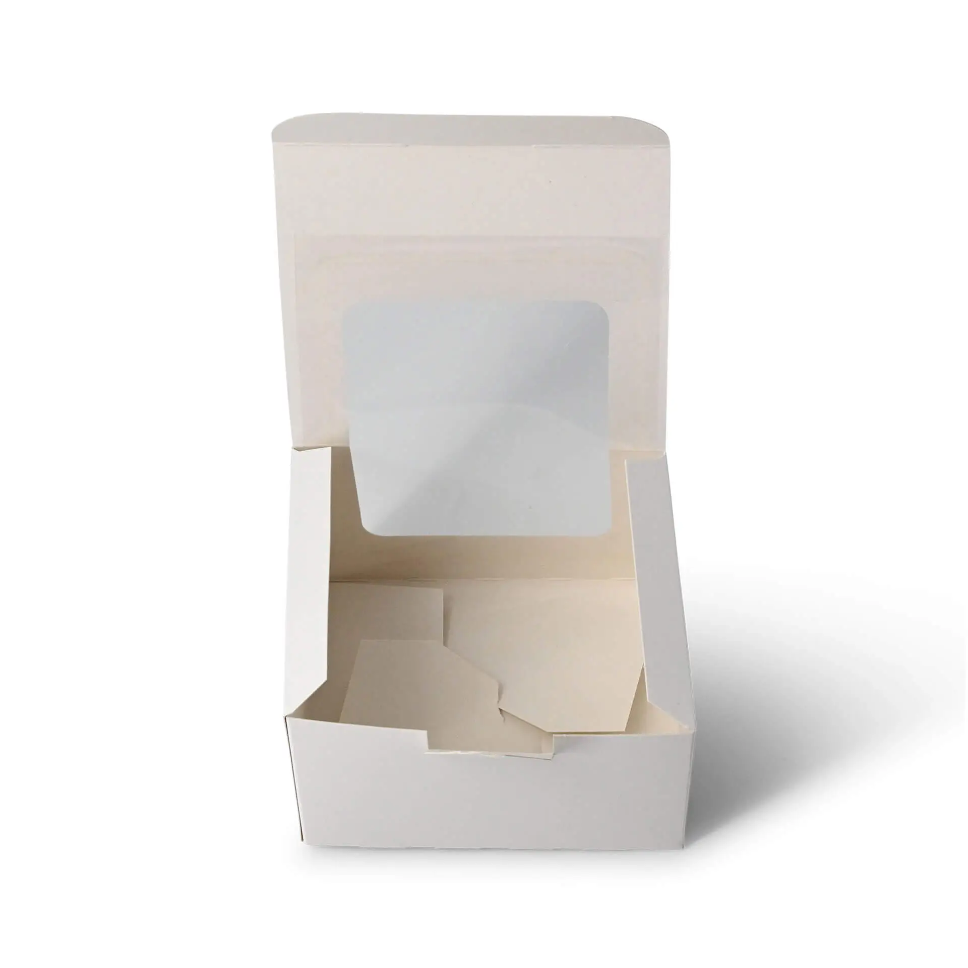 Patisserie verpakkingen 13 x 11 x 8 cm, cellulose-venster, wit