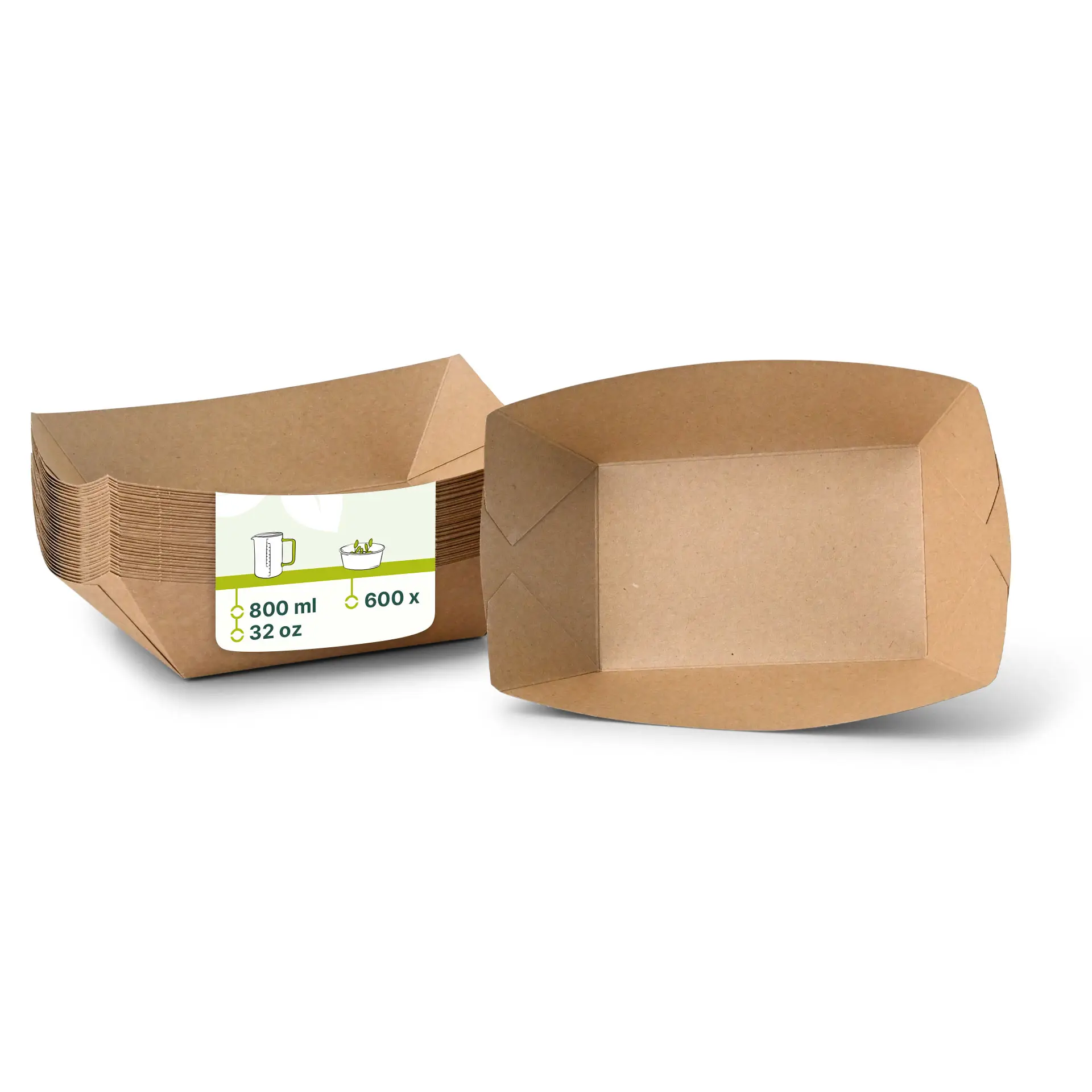 Kartonnen Snackbakje, premium, 800 ml, bruin, biologisch gecoat Kartonnen Snackbakje, premium, 800 ml, bruin, biologisch gecoat