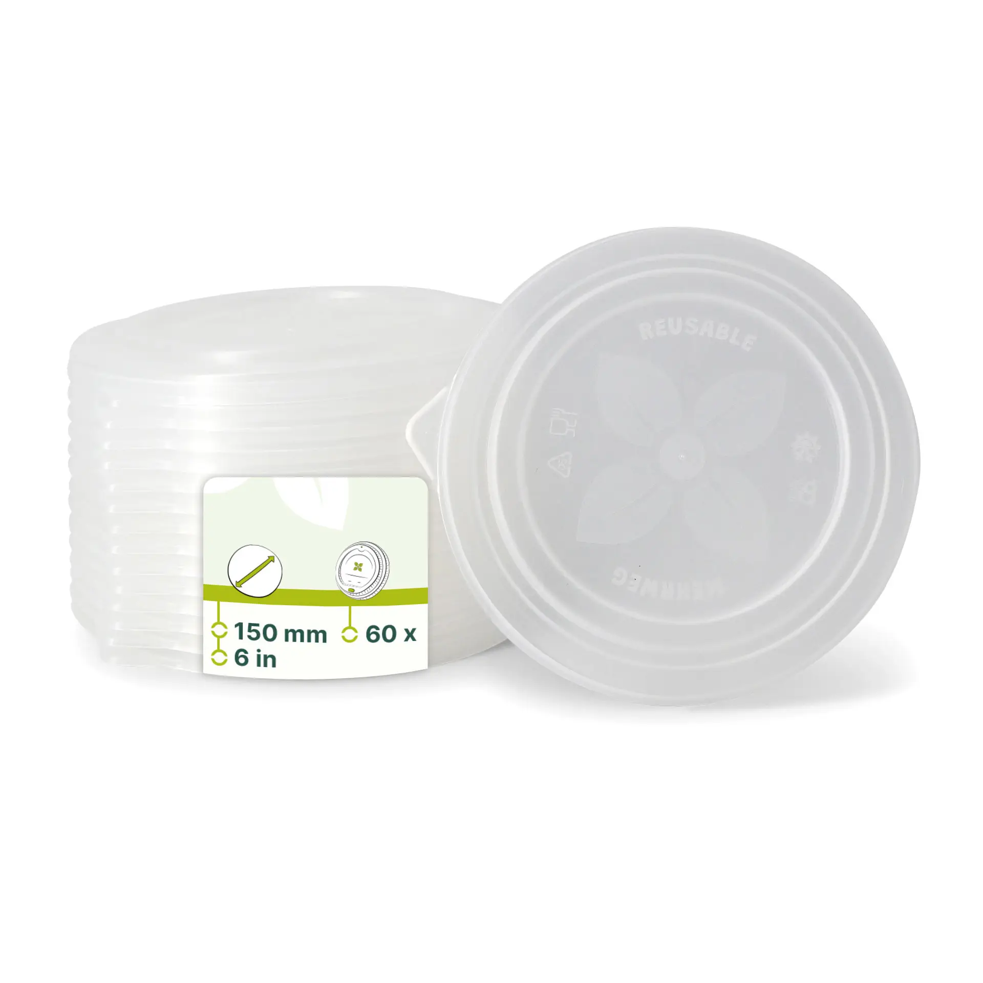 Herbruikbaar deksel "merways Bowl" Ø 150 mm, PP, transparant Herbruikbaar deksel "merways Bowl" Ø 150 mm, PP, transparant