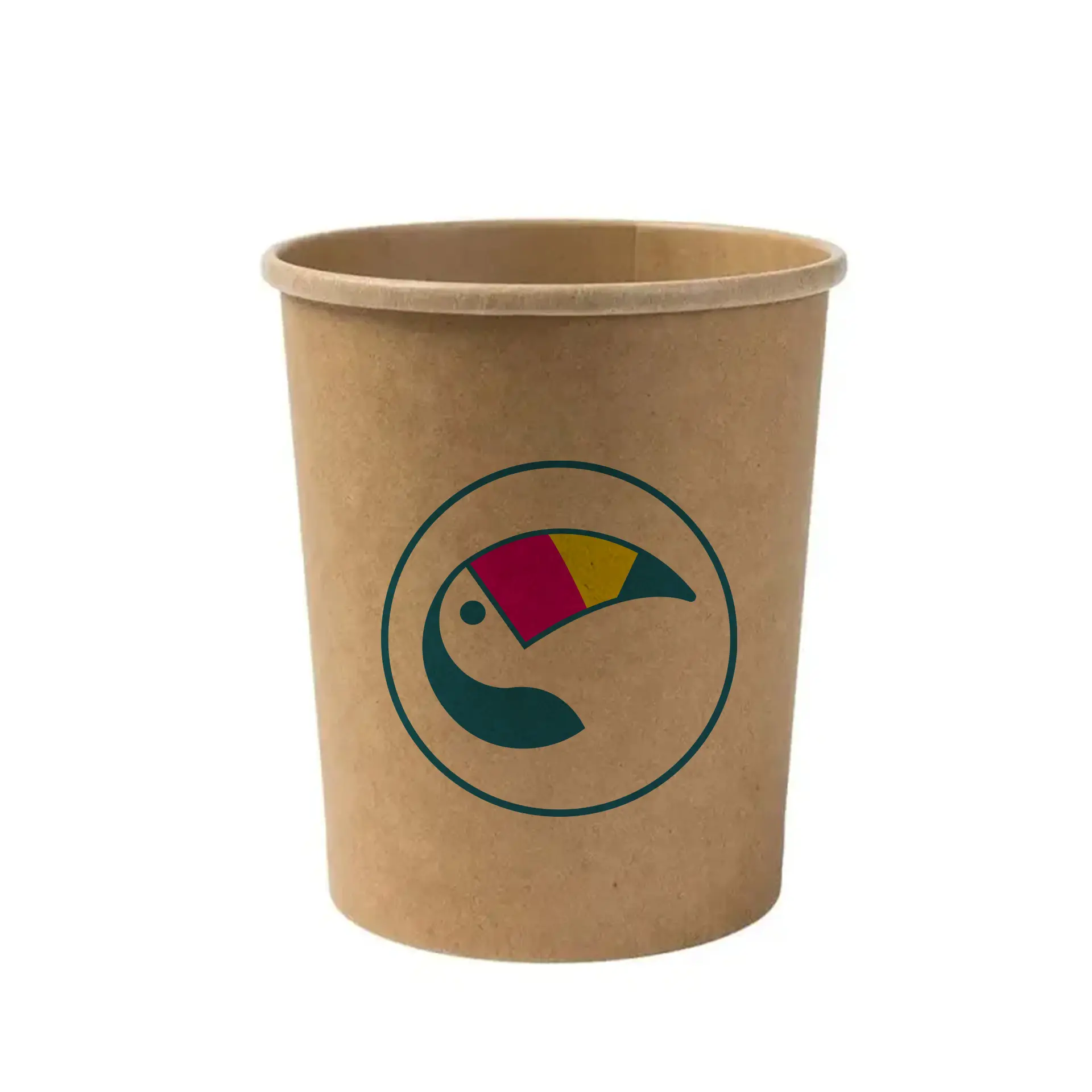 Soepbeker to go bedrukken, bruin, 600 ml, Ø 115 mm, PE-gecoat