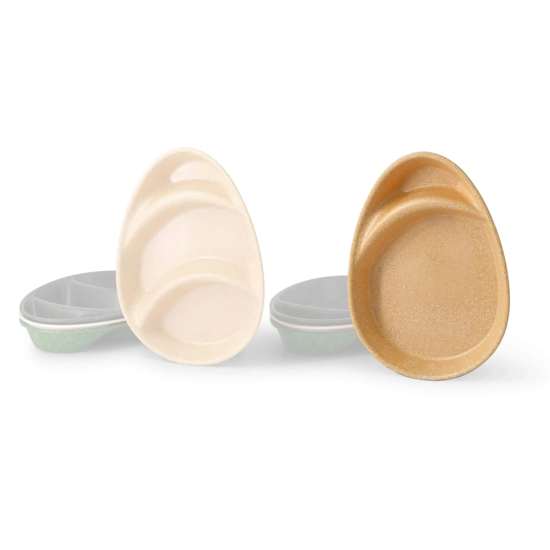 | 2 VOOR 1 | Herbruikbaar menu-bord "merways Plate" 27,5 x 20 x 3,5 cm, 2 kamers, druppelvormig, karamel / bruin
