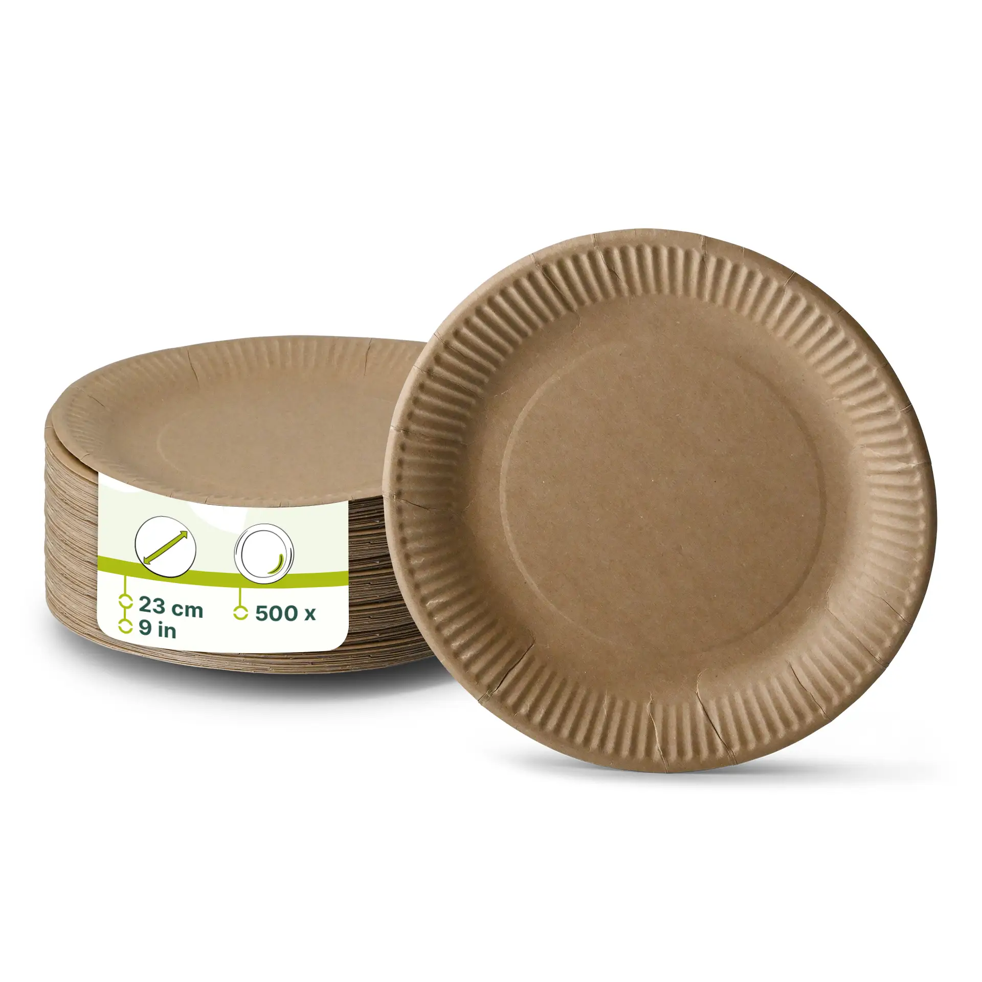 Papieren borden Ø 23 cm, bruin, rond Papieren borden Ø 23 cm, bruin, rond