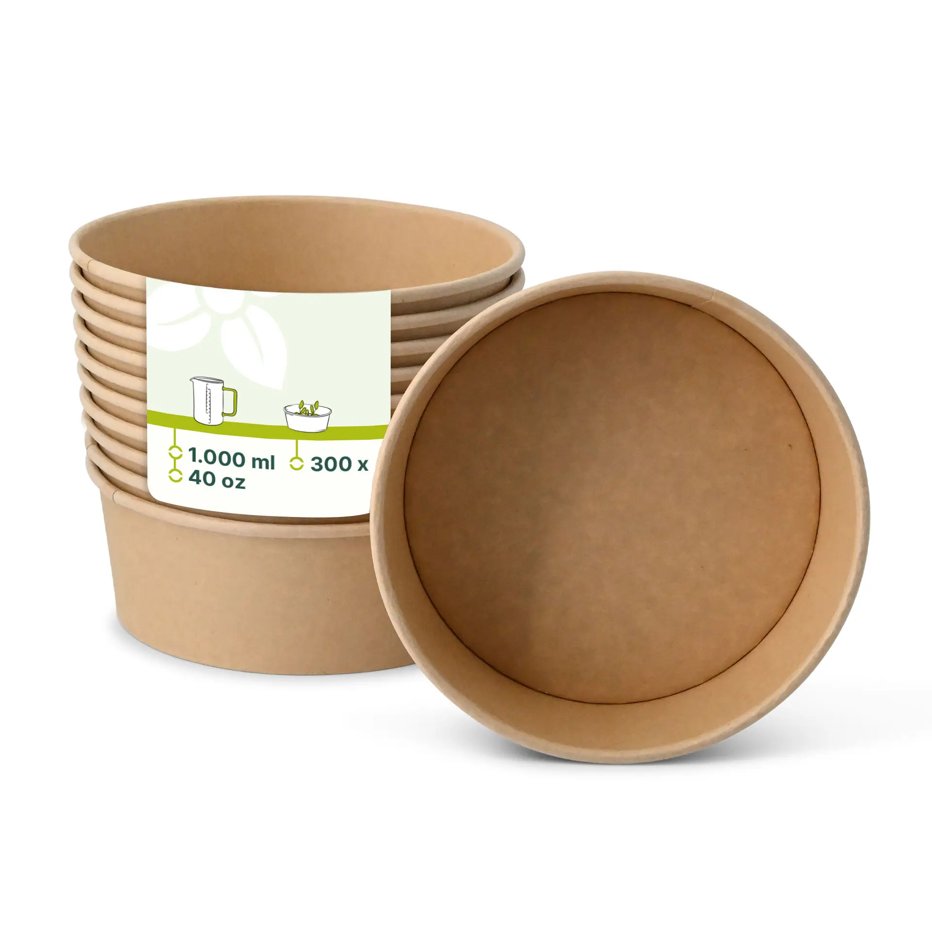 Kartonnen schalen (gecoat) / Bowl, 1000 ml, Ø 185 mm, bruin, rond (1300 ml maximale inhoud) Kartonnen schalen (gecoat) / Bowl, 1000 ml, Ø 185 mm, bruin, rond (1300 ml maximale inhoud)