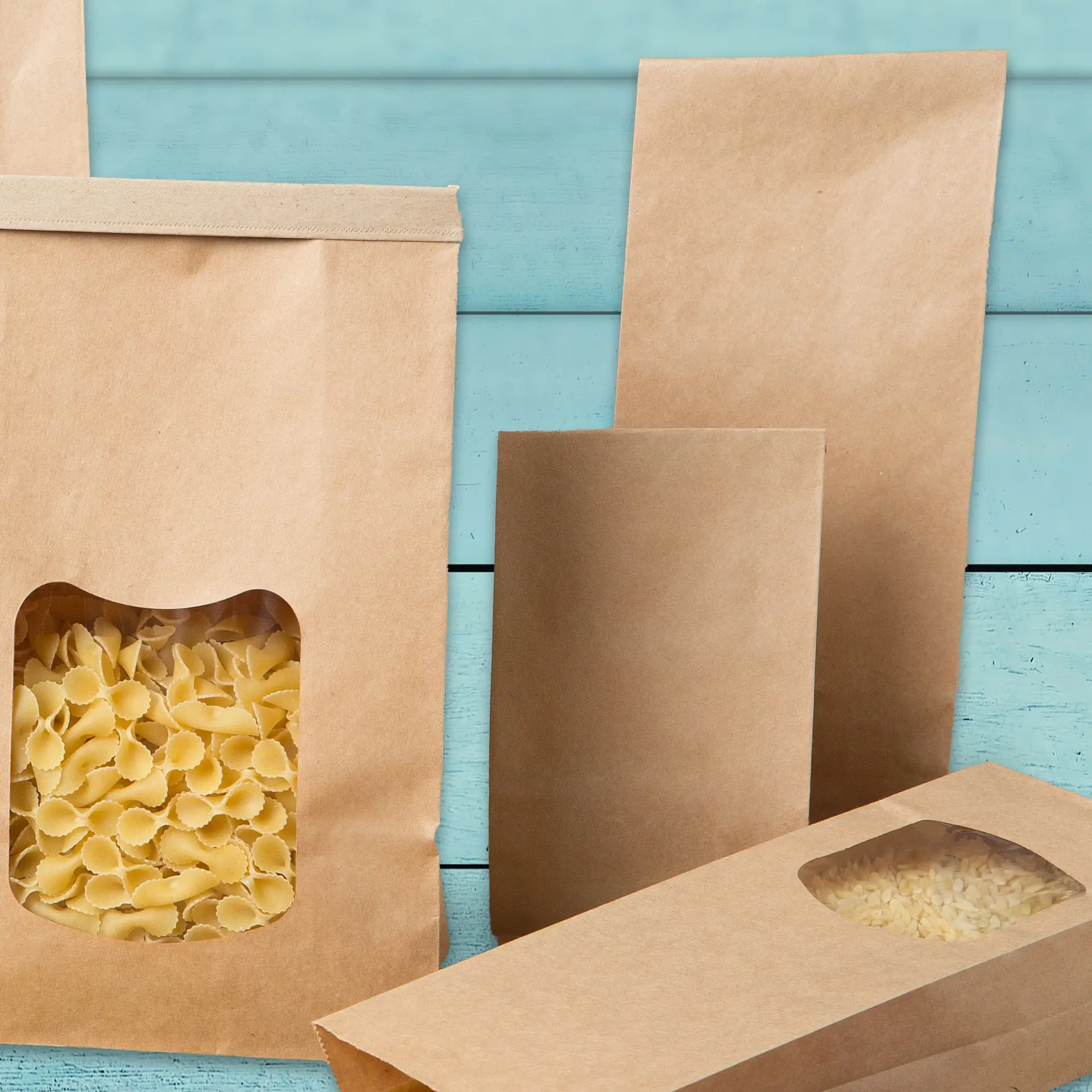 Blokbodemzakken, ongecoat, M, 11 x 6 x 23,5 cm, bruin, clipband dre03922-blockbeutel-m-11-x-6-x-235-cm-braun-kraftpapier-5