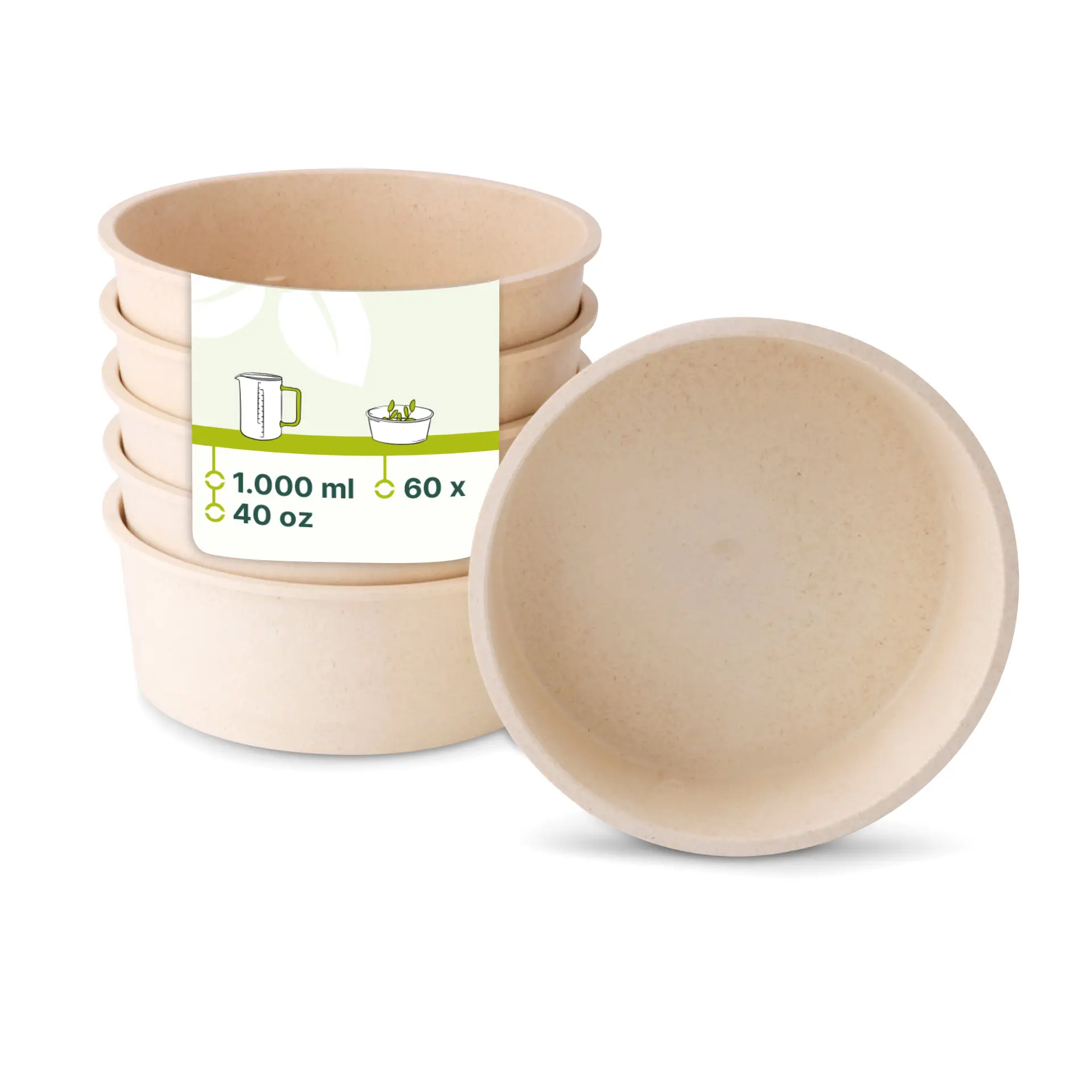 Herbruikbare schaaltjes "merways Bowl" 1.000 ml, Ø 185 mm, cashew / creme-wit Herbruikbare schaaltjes "merways Bowl" 1.000 ml, Ø 185 mm, cashew / creme-wit