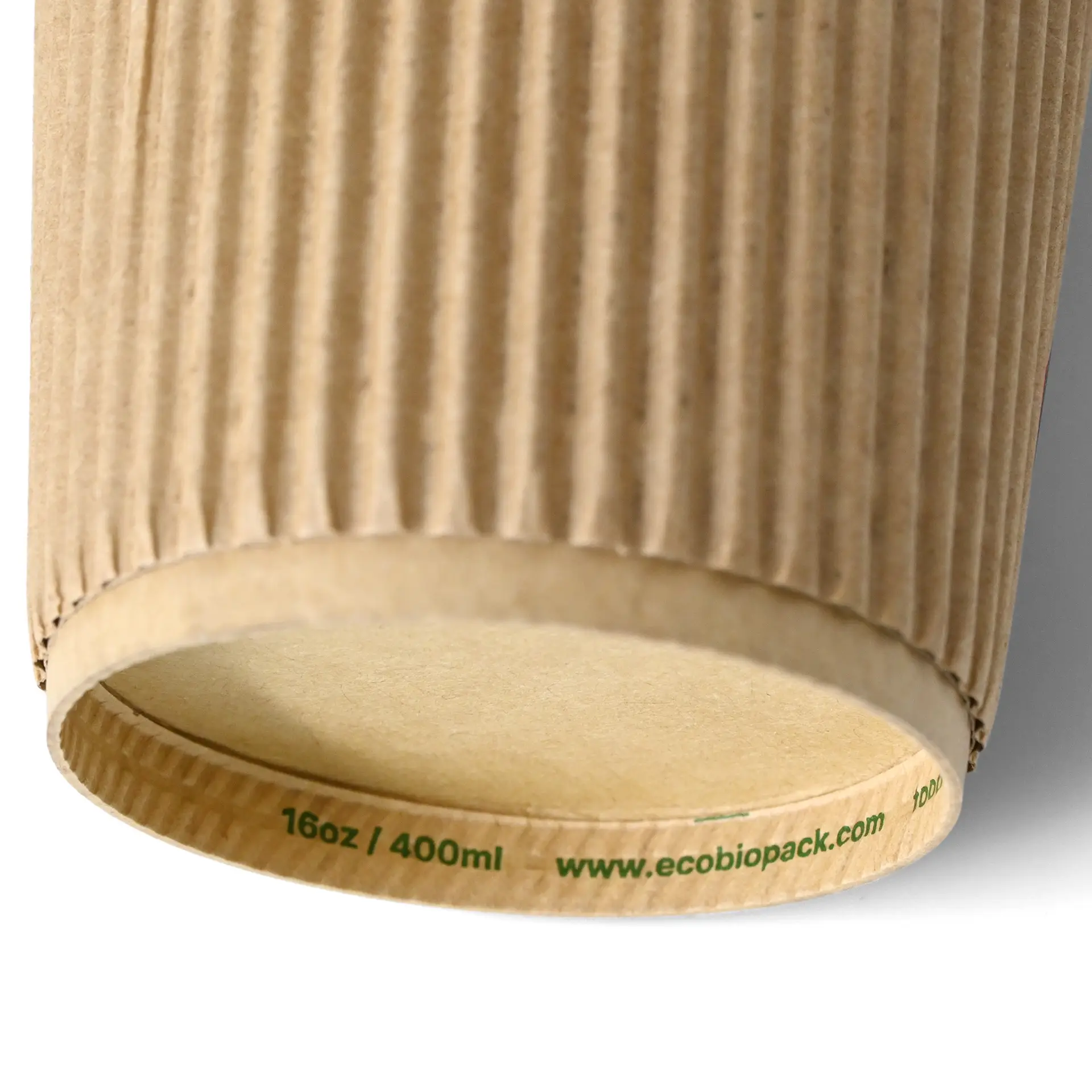 Bruine wegwerpbeker met drie wanden en PLA-coating, geschikt voor warme dranken, capaciteit van 16 oz.