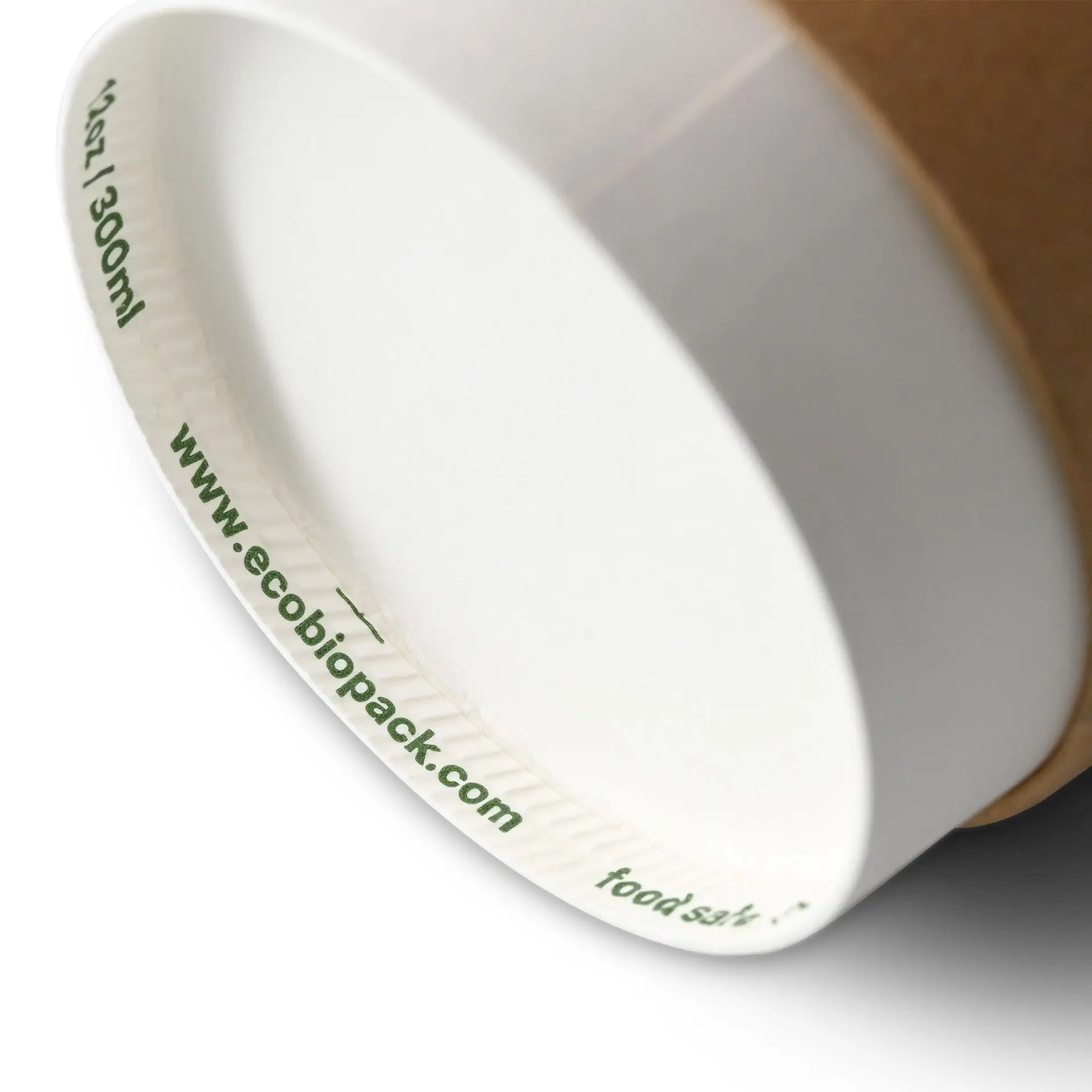 Koffiebeker to go, 300 ml / 12 oz, Ø 90 mm, dubbelwandig, bruin / binnen wit, met PLA-coating