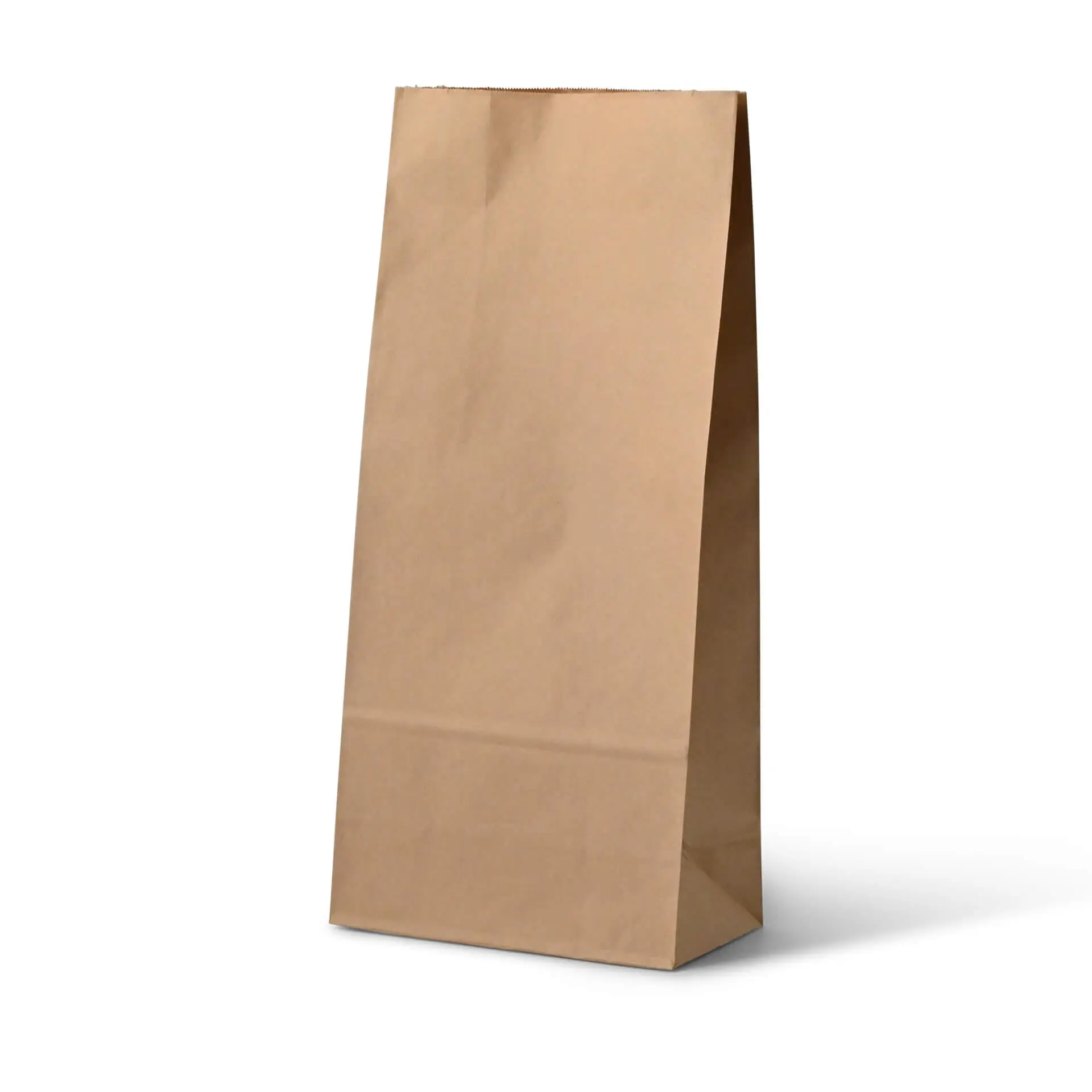 Bruine kraftpapieren tas met blokbodemontwerp, 7,5 x 4,5 x 24 cm.