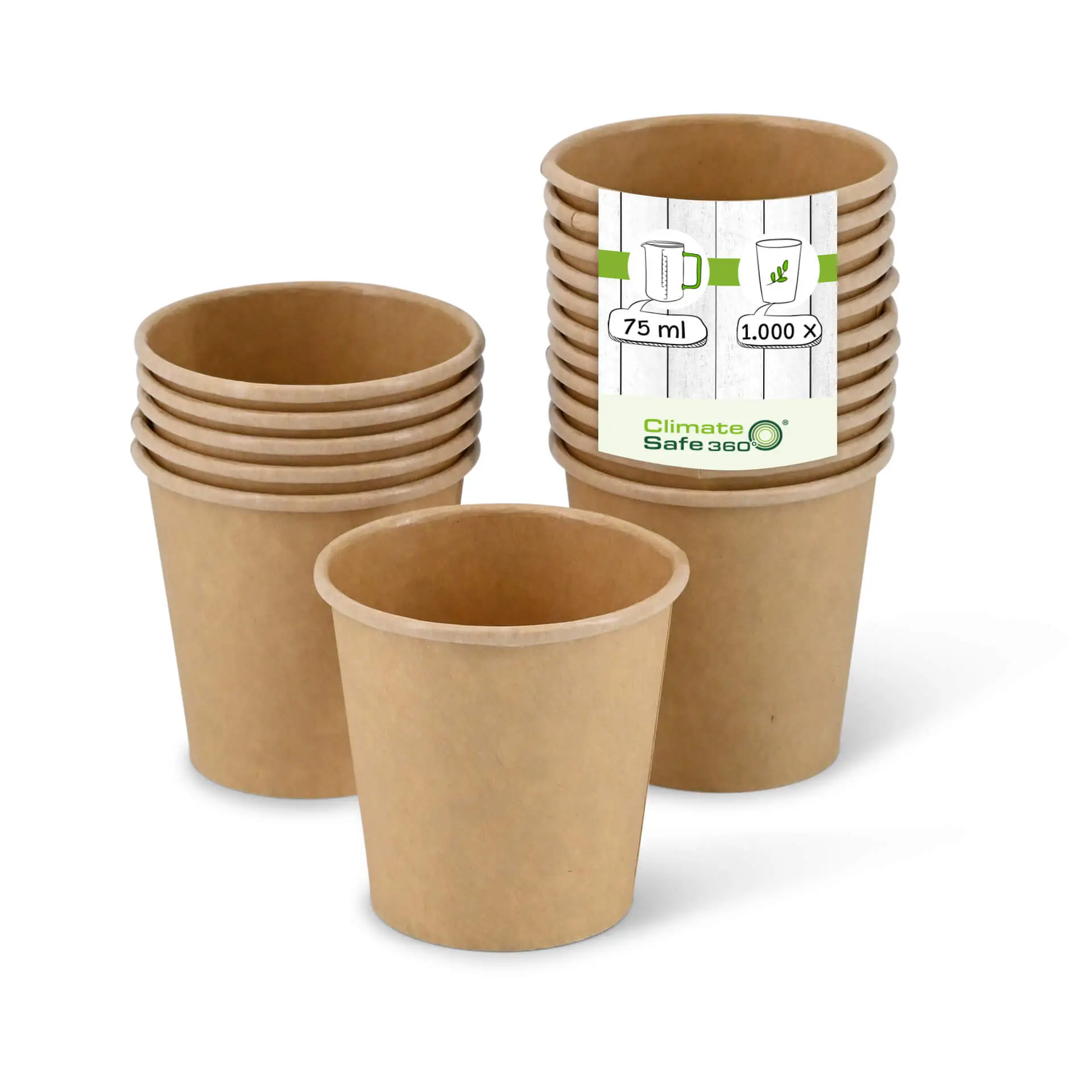 Papieren sausbakjes 75 ml, Ø 62 mm, ongebleekt