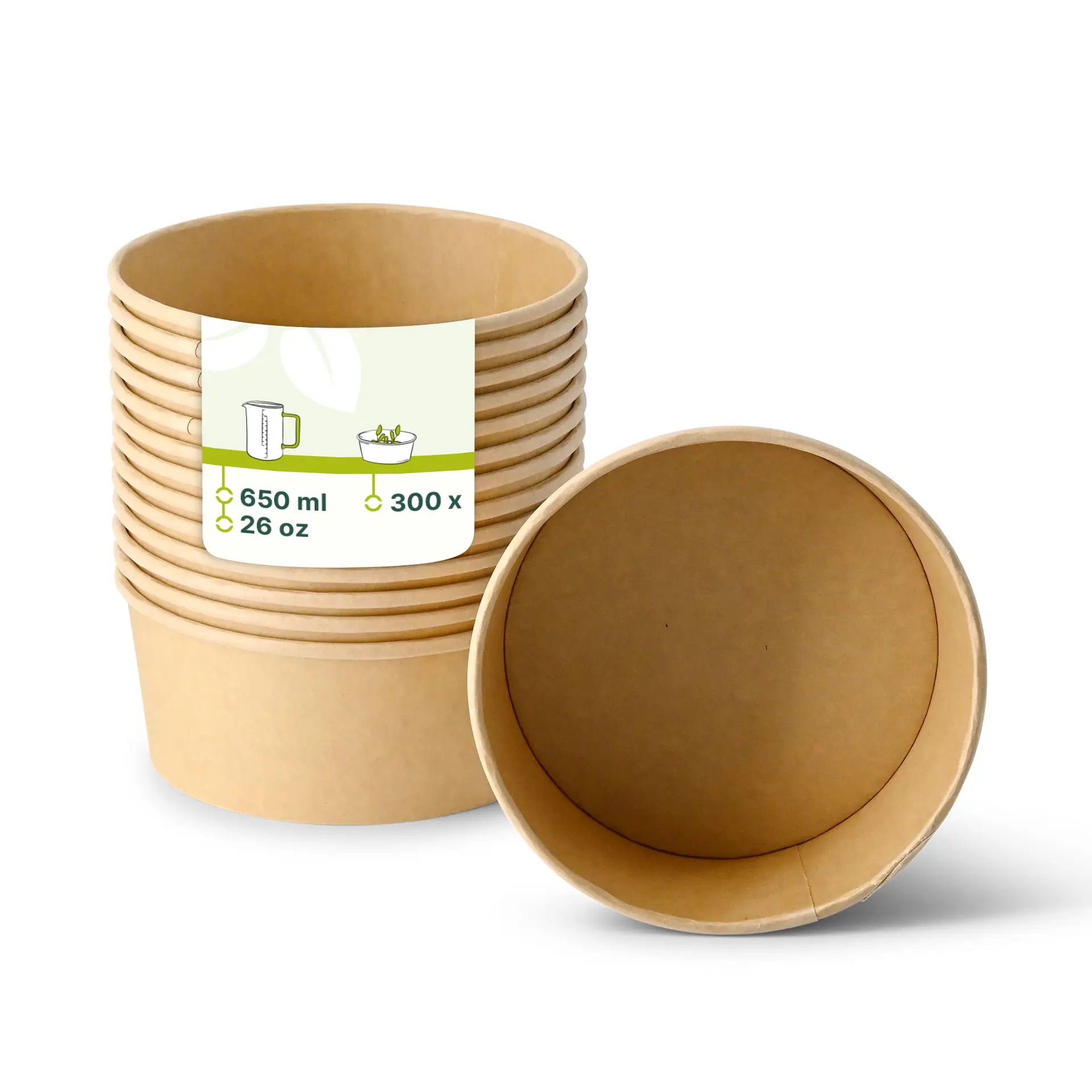 Kartonnen kom / Salade kom 650 ml, Ø 185 mm, bruin