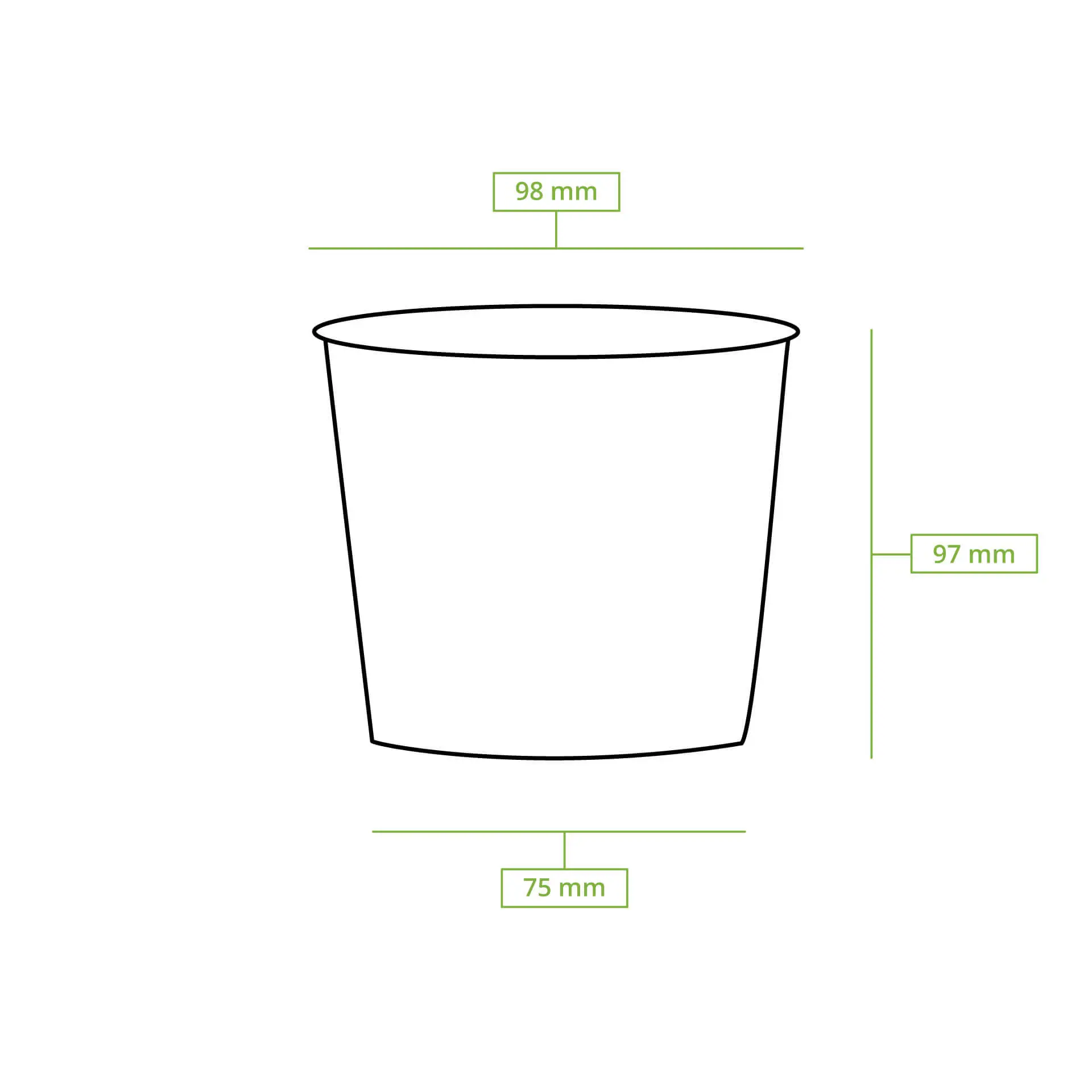 Soepbeker to go van karton (Premium) 400 ml, 16 oz, Ø 95 mm, bruin, bio-gecoat