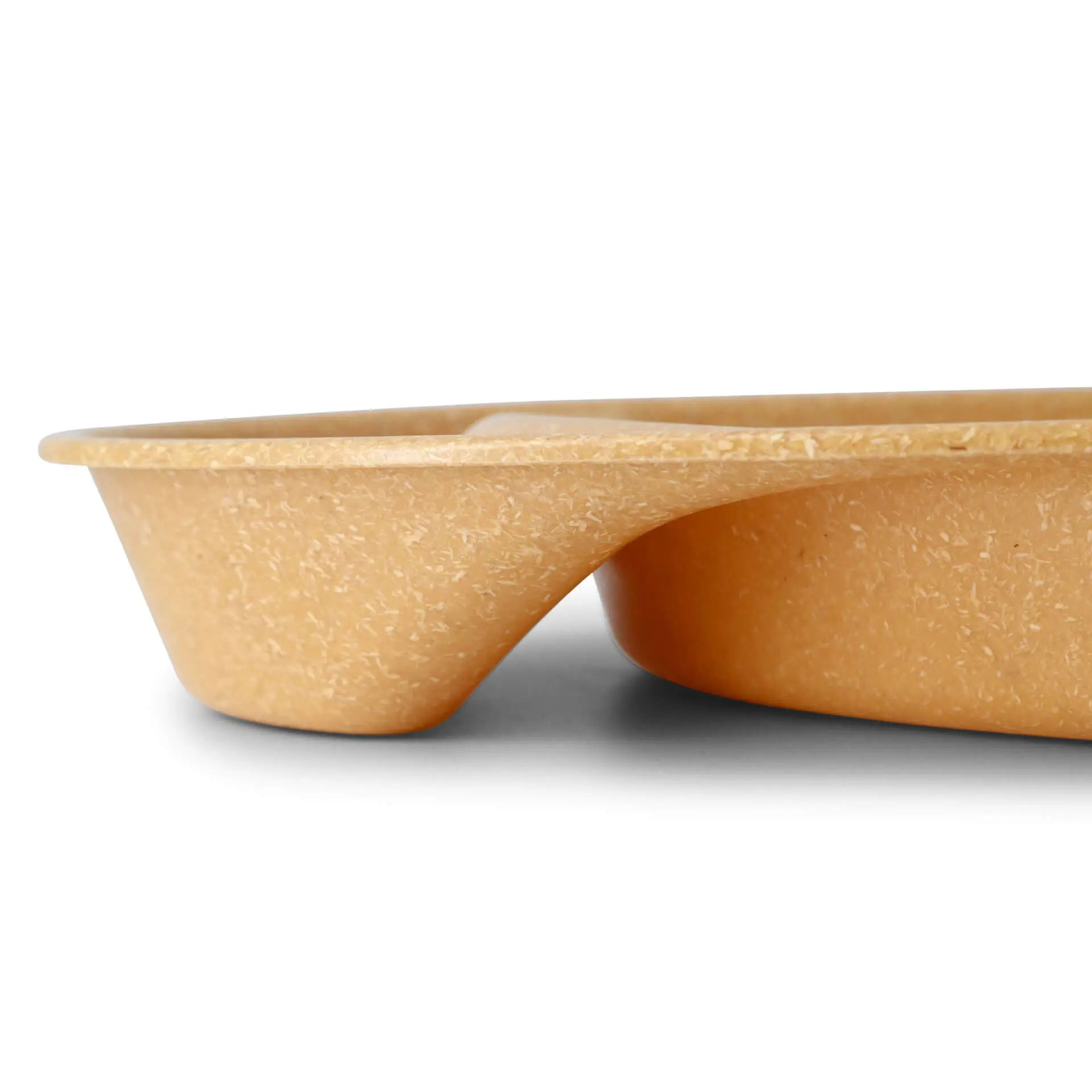 | 2 VOOR 1 | Herbruikbaar menu-bord "merways Plate" 27,5 x 20 x 3,5 cm, 2 kamers, druppelvormig, karamel / bruin