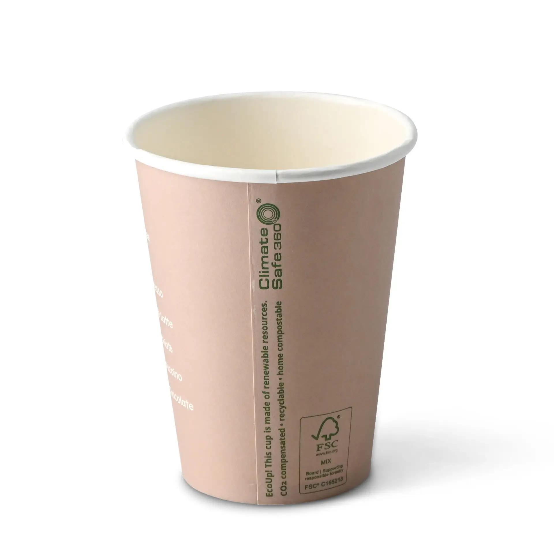 Bedrukte kartonnen bekers "Coffeebreak" 300 ml / 12 oz, Ø 80 mm, wit