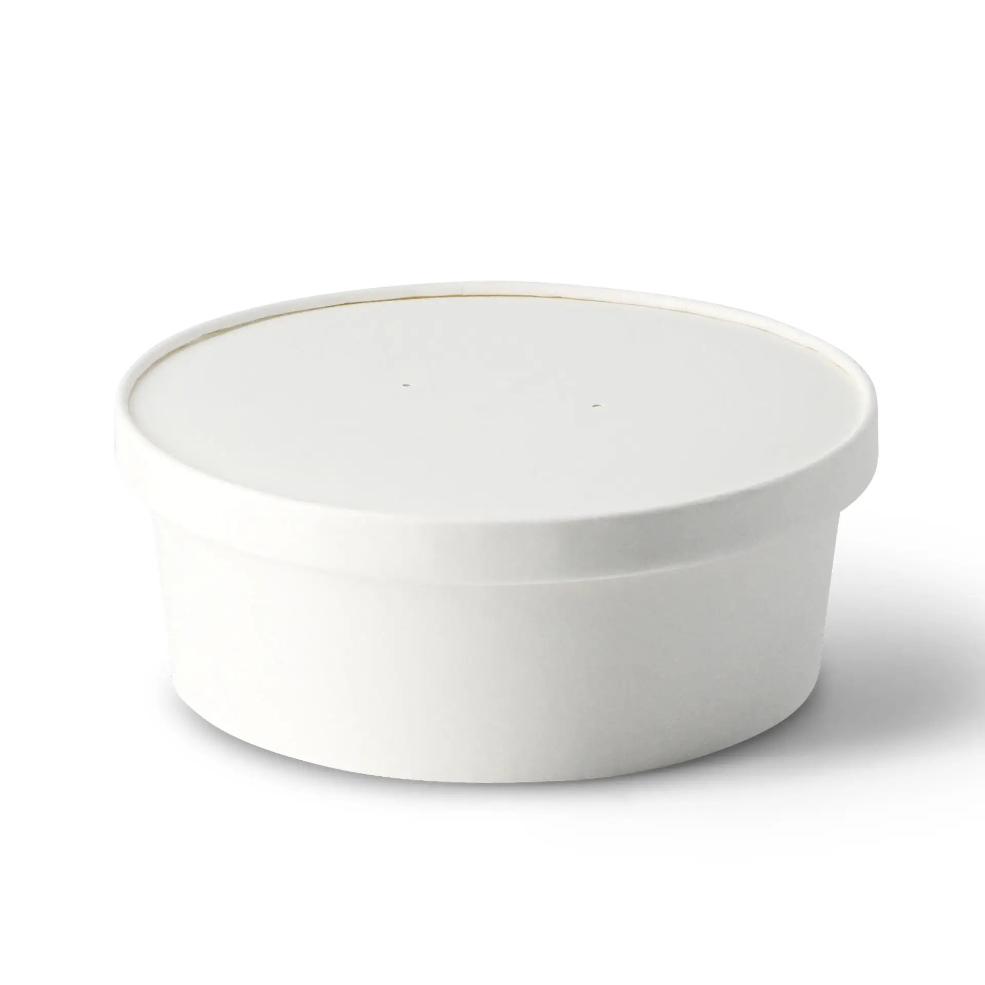 Kartonnen deksel met membraan (gecoat) Ø 185 mm, wit, rond (voor kartonnen schalen)