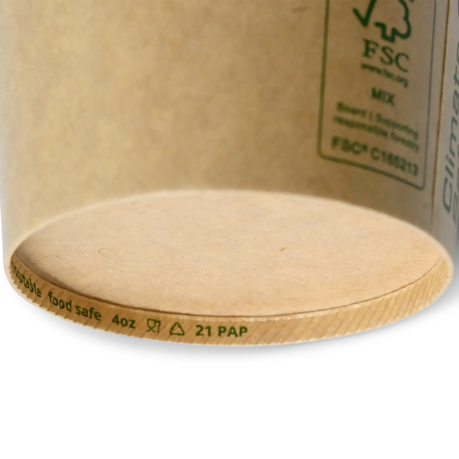 IJsbeker van karton 75 ml, max. 130 ml, Ø 76 mm, bruin