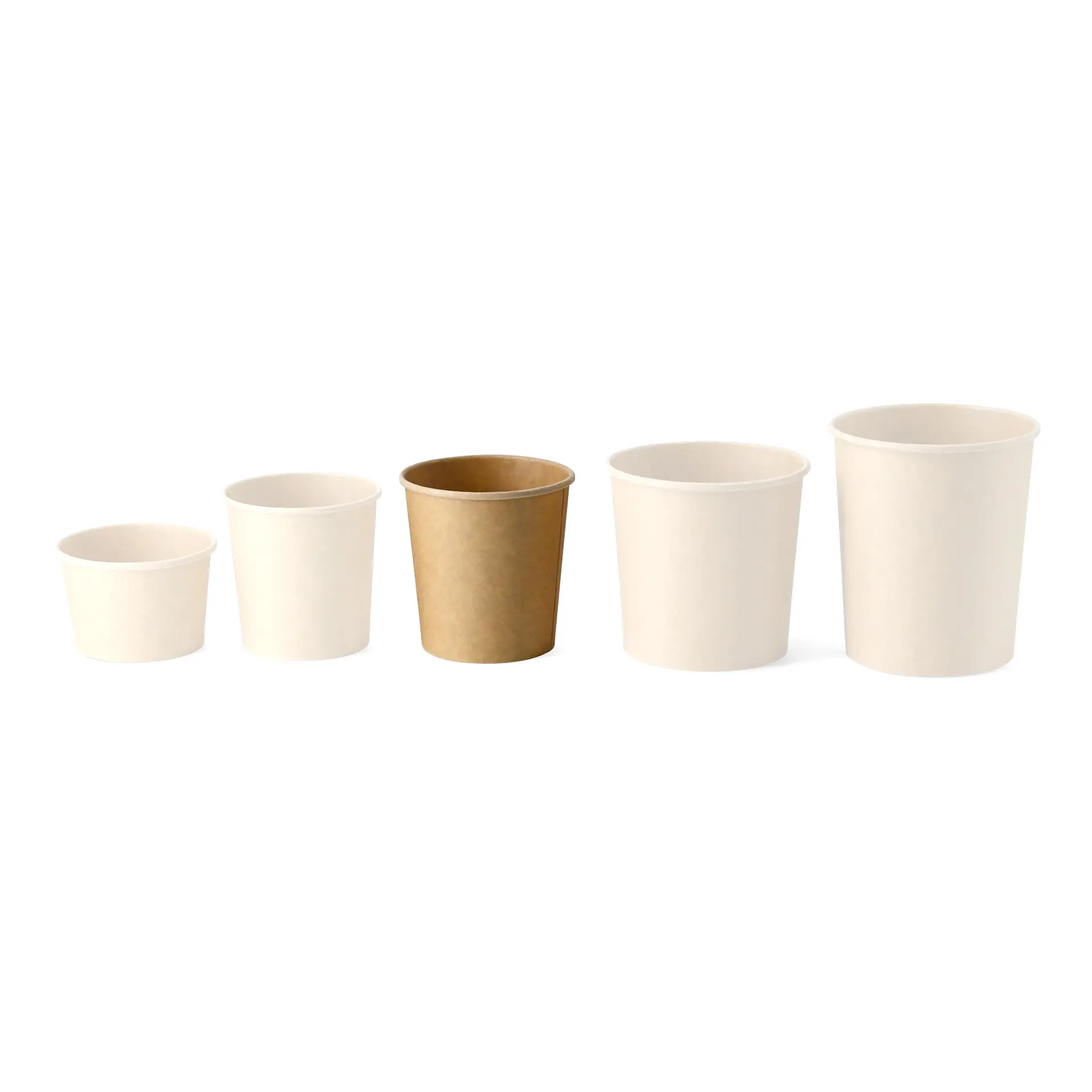 Soepbeker to go van karton (Premium) 400 ml, 16 oz, Ø 95 mm, bruin, bio-gecoat