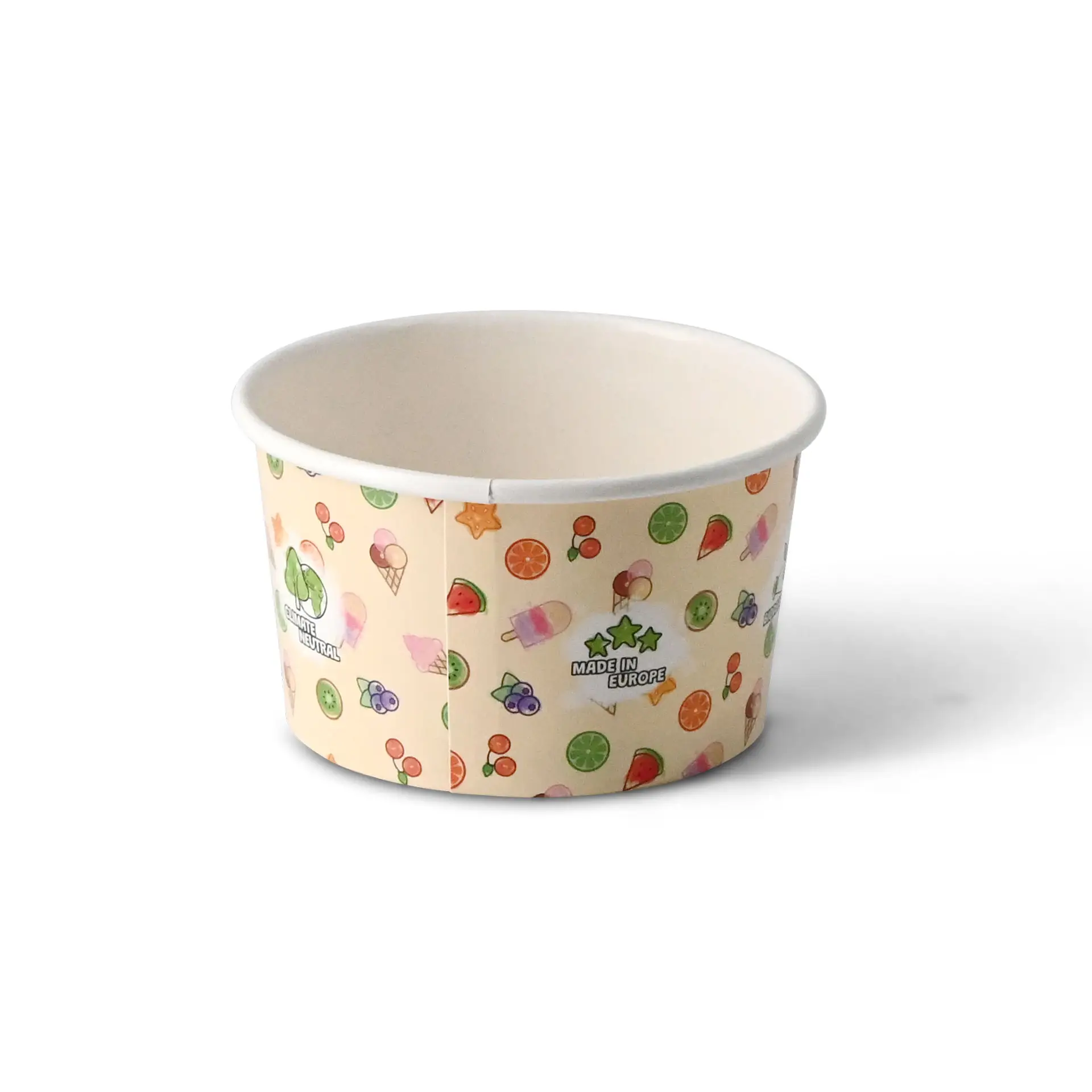IJsbeker van karton 150 ml, 6 oz  / max. 240 ml, 8 oz, geel IJsbeker van karton 150 ml, 6 oz  / max. 240 ml, 8 oz, geel