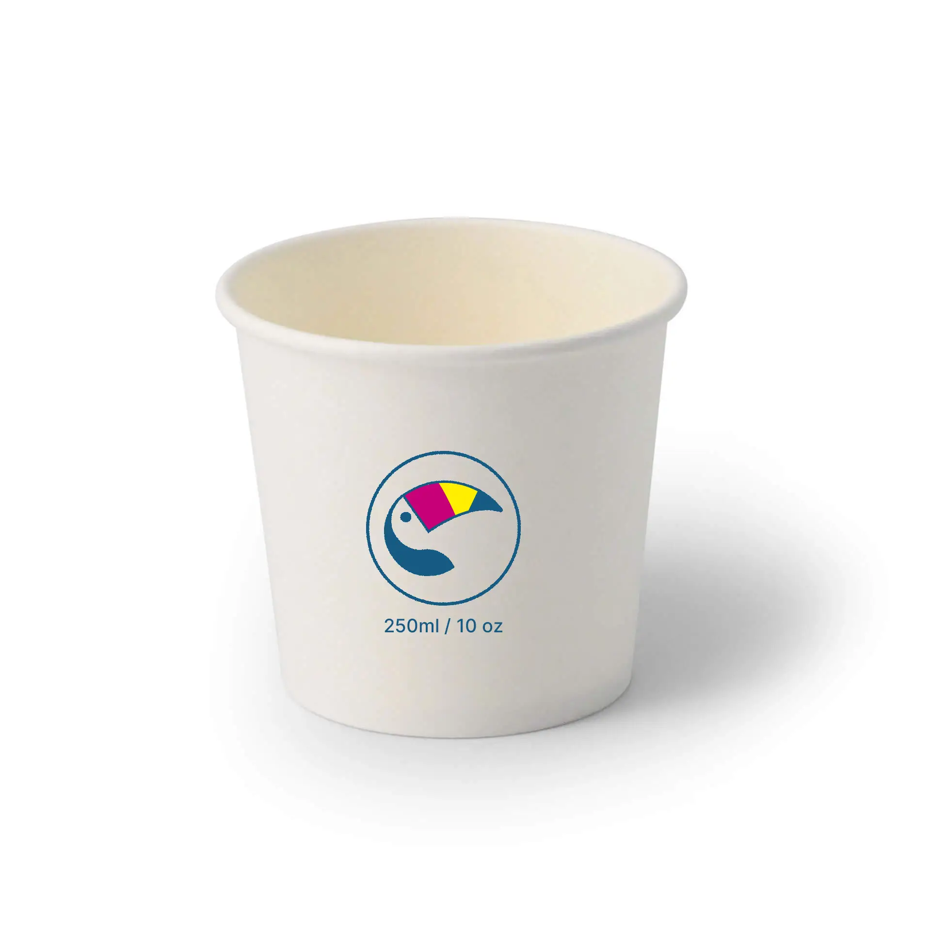 IJsbekers bedrukken (optioneel met deksel), 250 ml / 10 oz, wit, PE gecoat