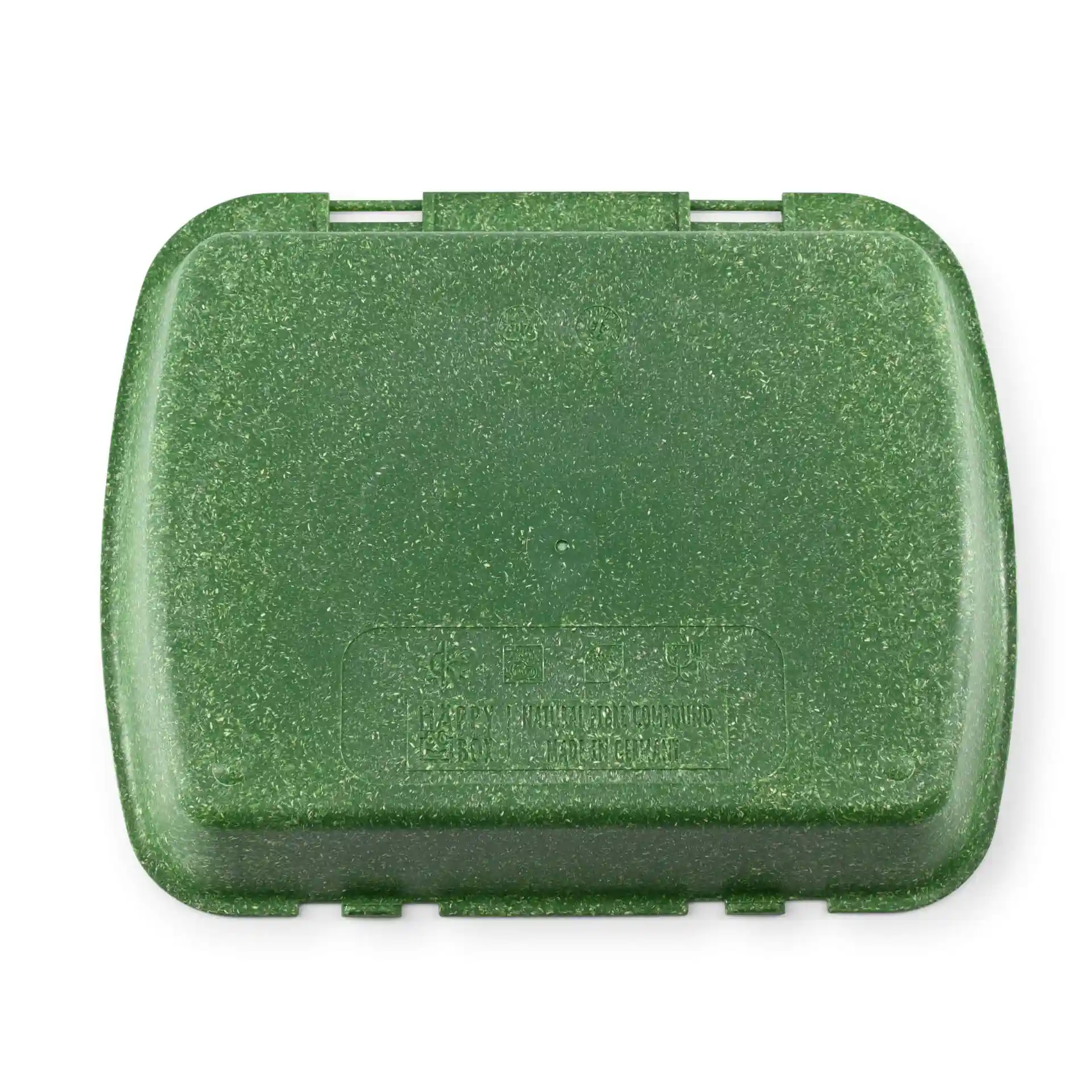 Rechthoekige groene herbruikbare menubak met gespikkelde afwerking, 24,5 x 20 x 4,5 cm.