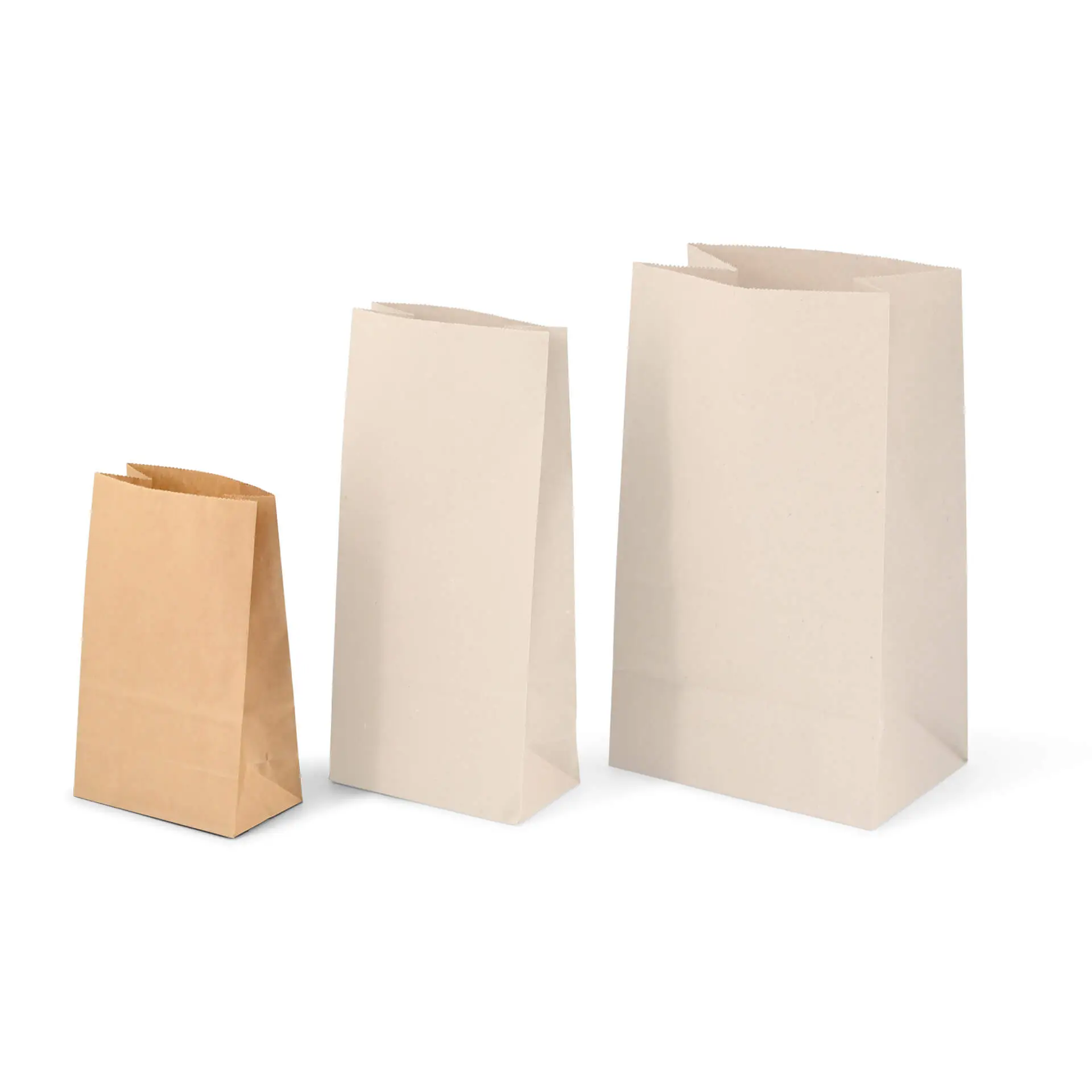 Blokbodemzakken, ongecoat, S, 9,5 x 6 x 16 cm, bruin, clipband
