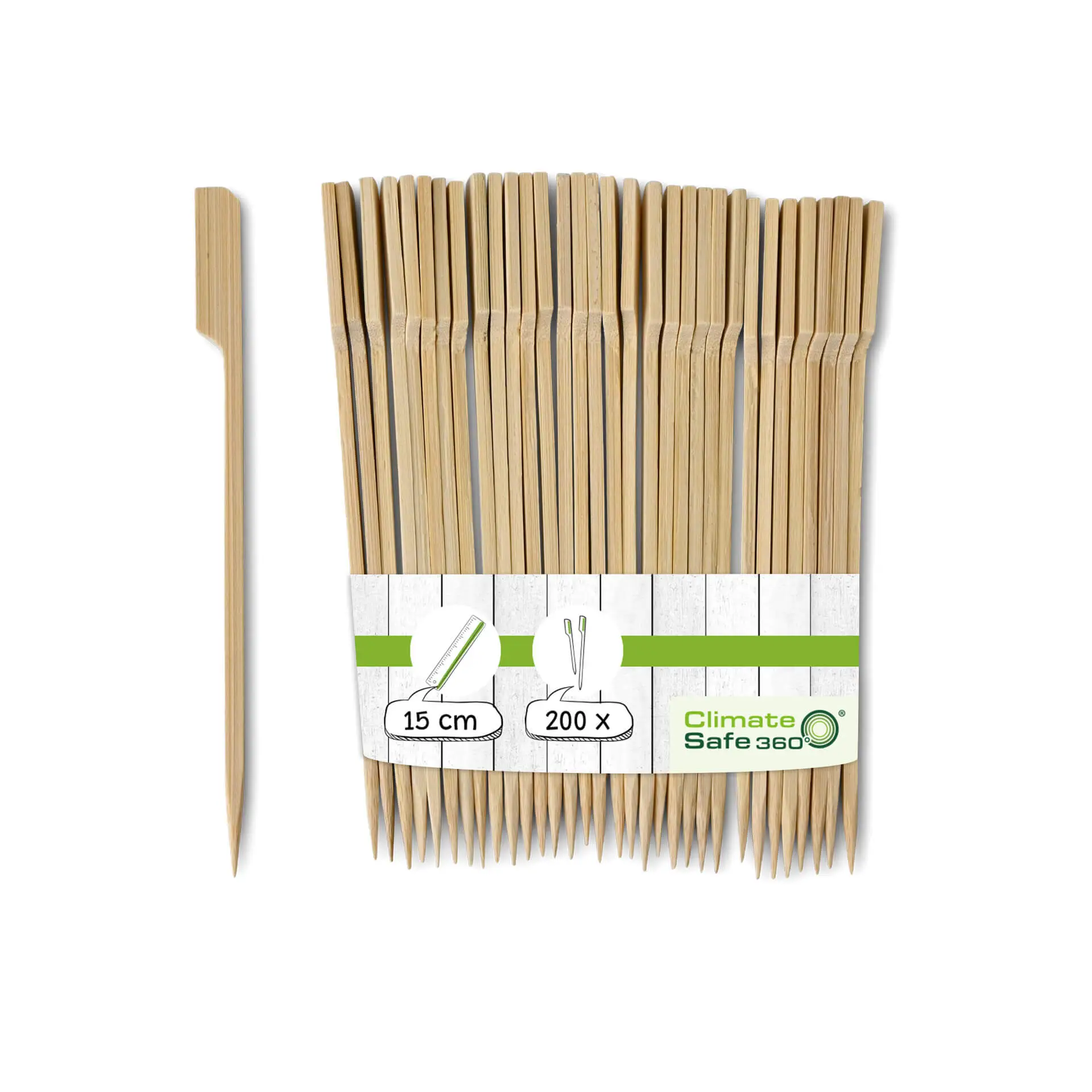 Bamboe vlaggenstokjes 15 cm, onbehandeld Bamboe vlaggenstokjes 15 cm, onbehandeld