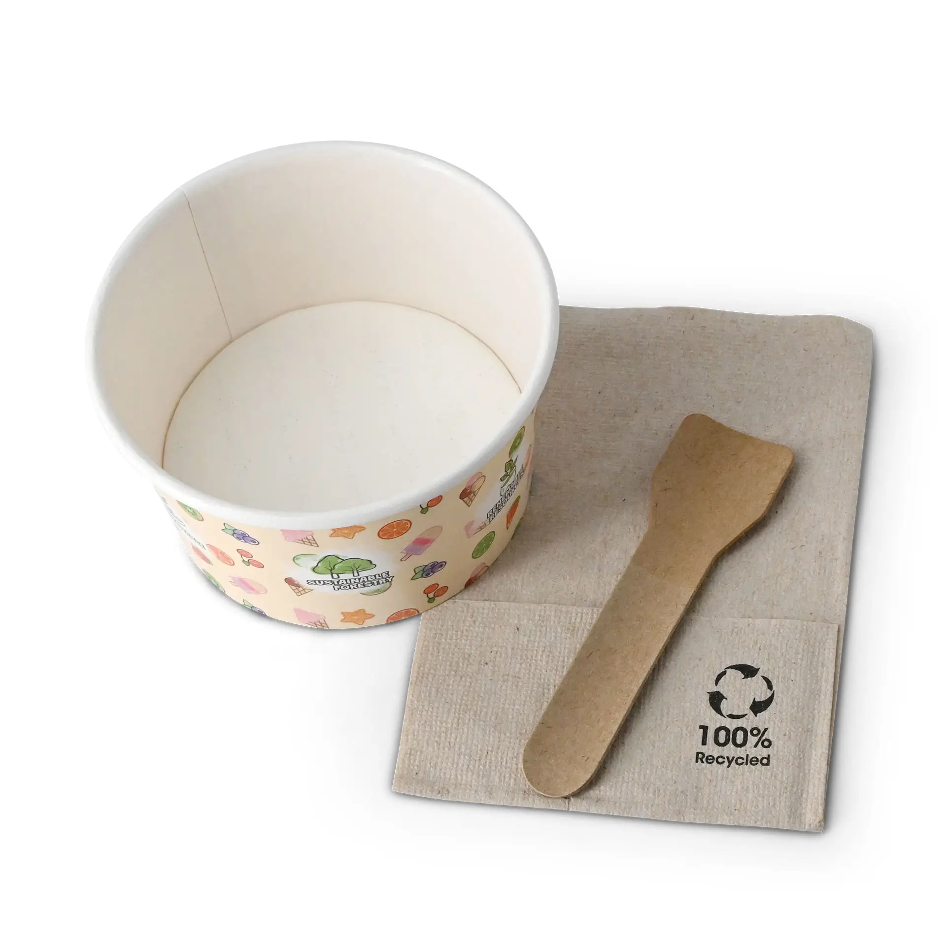 IJsbeker van karton 150 ml, 6 oz  / max. 240 ml, 8 oz, geel