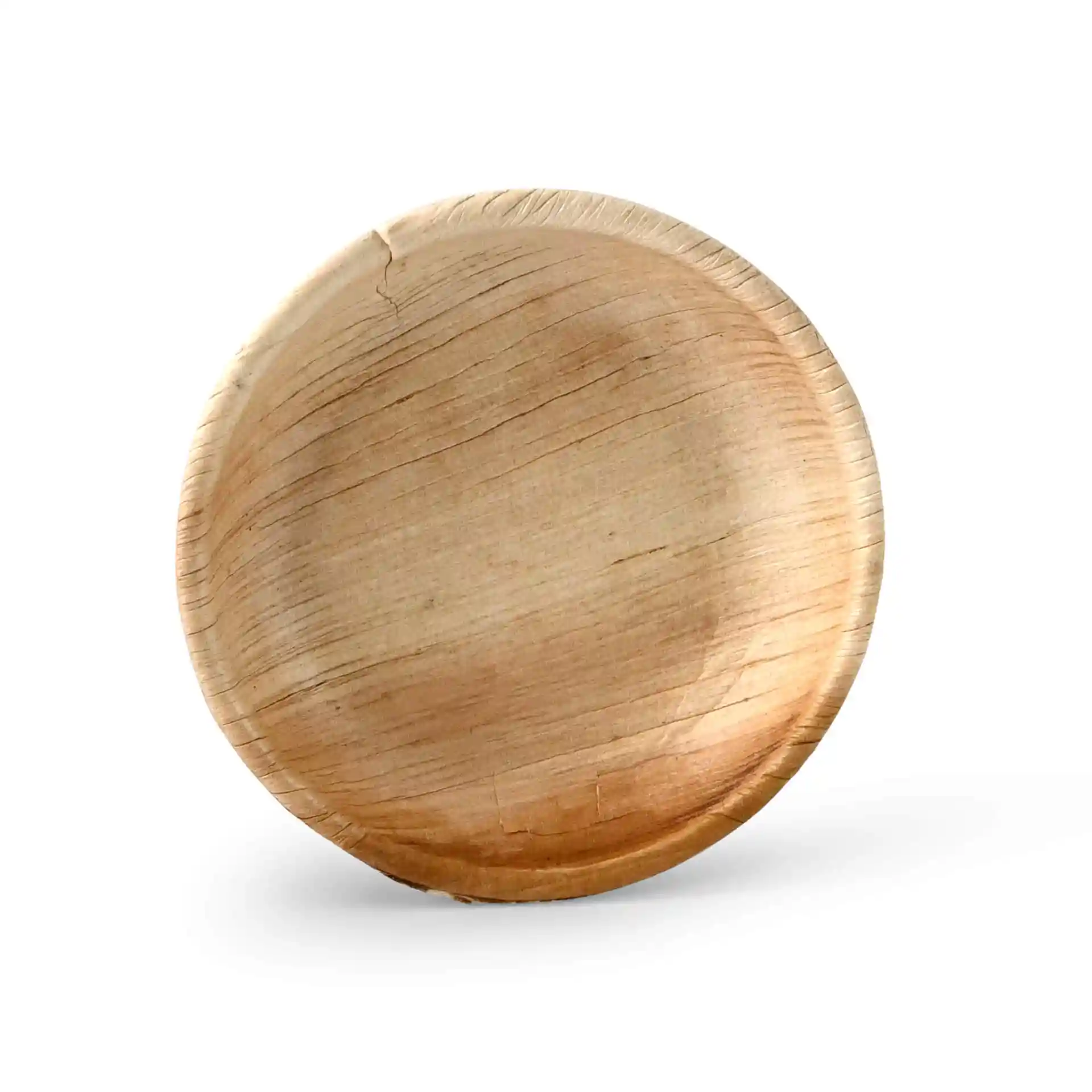 Ronde palmbladkom met een korrelstructuur, 100 mm in diameter en 20 mm hoog.