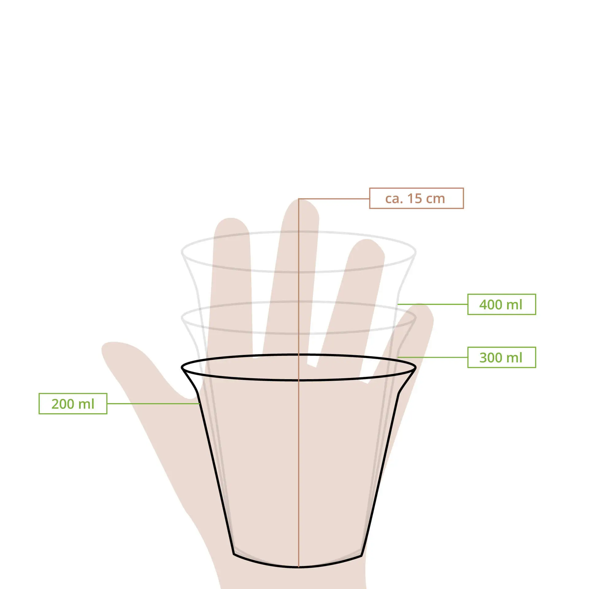Smoothie beker van PLA 200 ml / 8 oz, Ø 96 mm